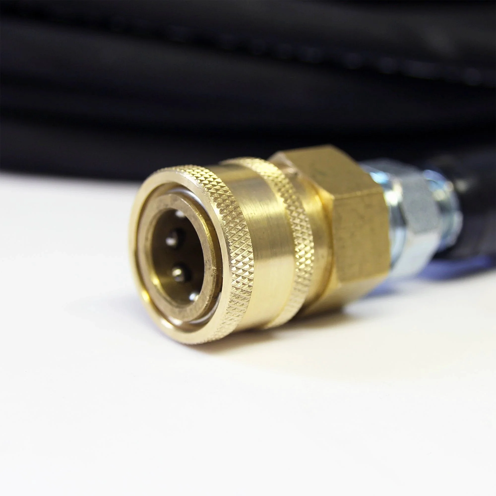 One Quarter Inch Pressure Washer Hose Braided With Three Eighths Inch Male And Female Quick Release 220 Bar 3190 PSI - Image 3