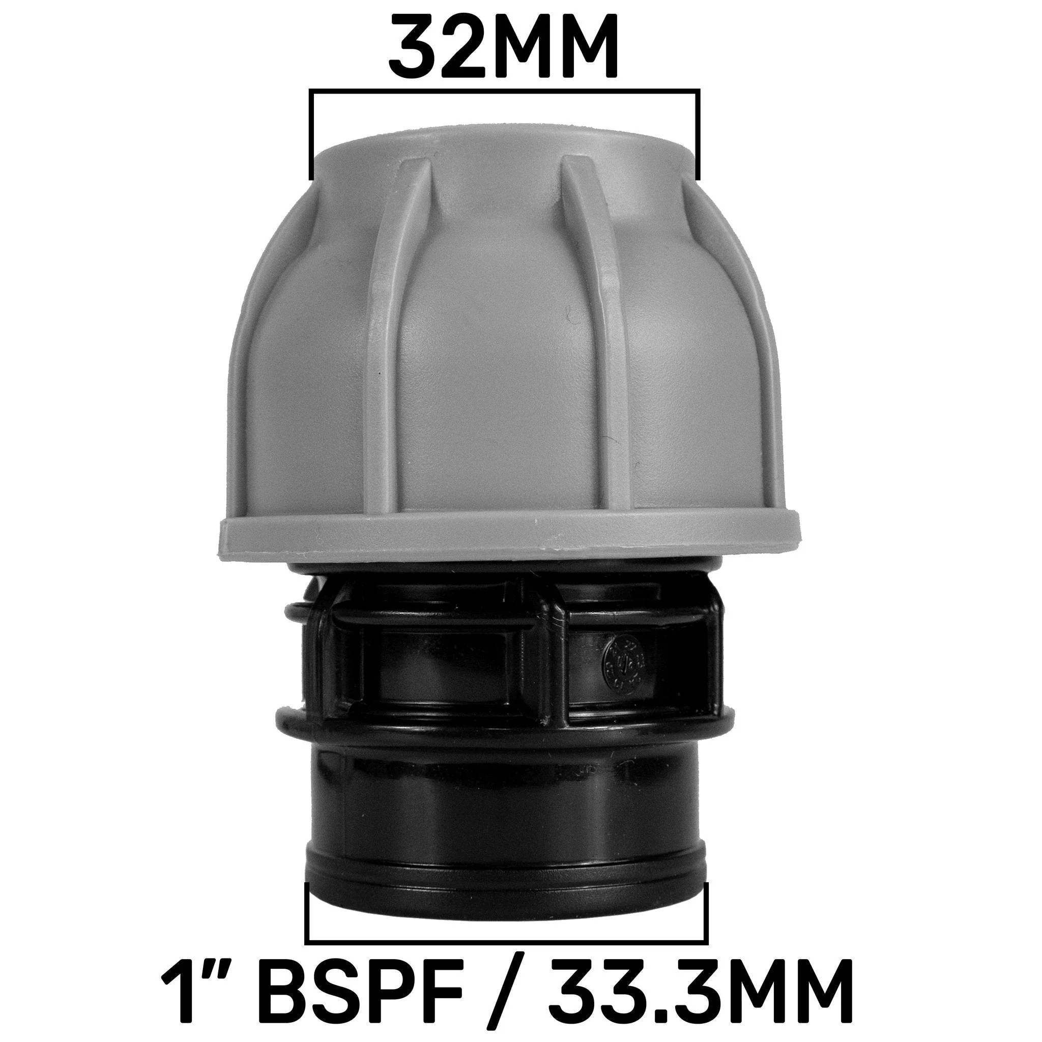 1” BSP Water Butt Fitting with 32mm MDPE Straight - Image 6