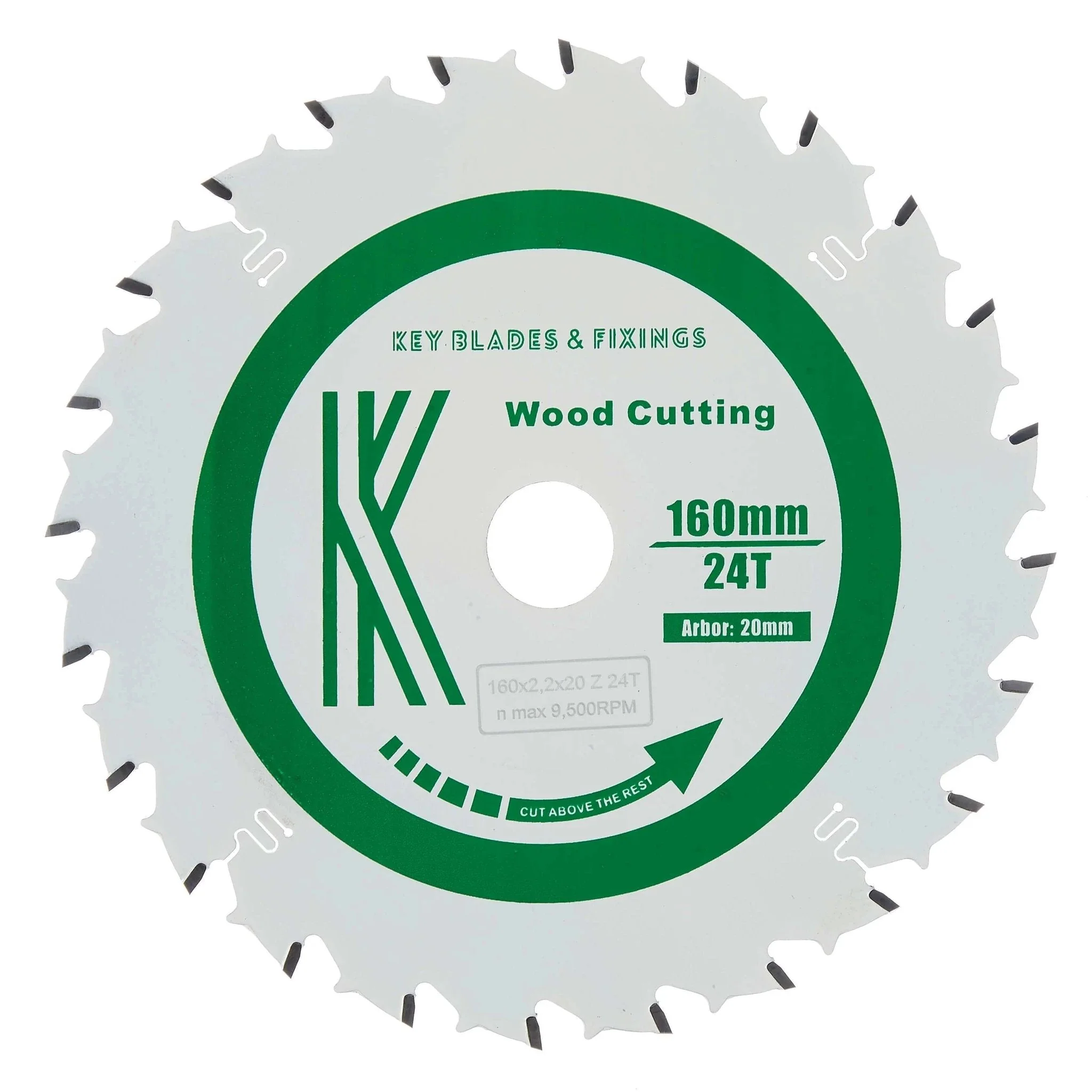 160mm x 20mm x 2.2mm 24 Tooth Track/Circular Saw Blade - 2202