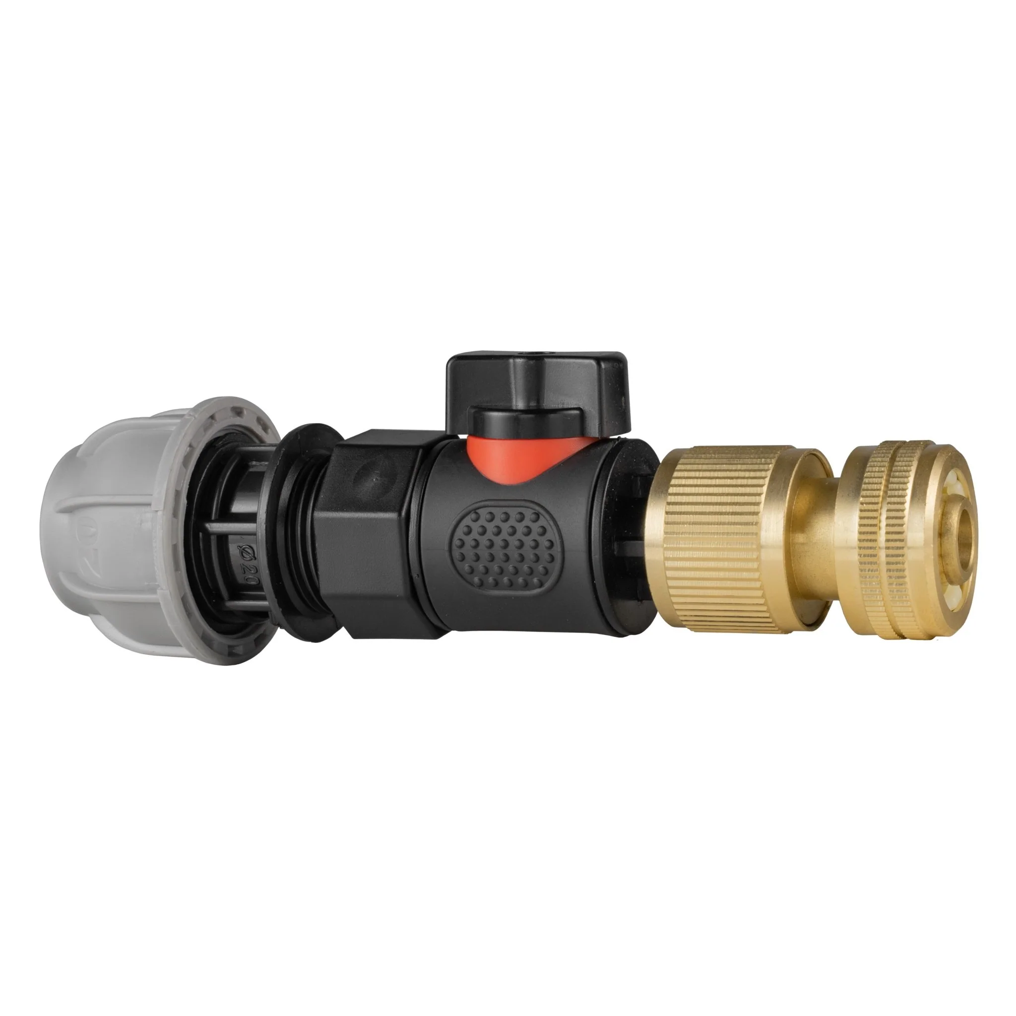 20mm MDPE Straight with BSPF-Quick Connect Valve & Hose Connector Brass - Image 3