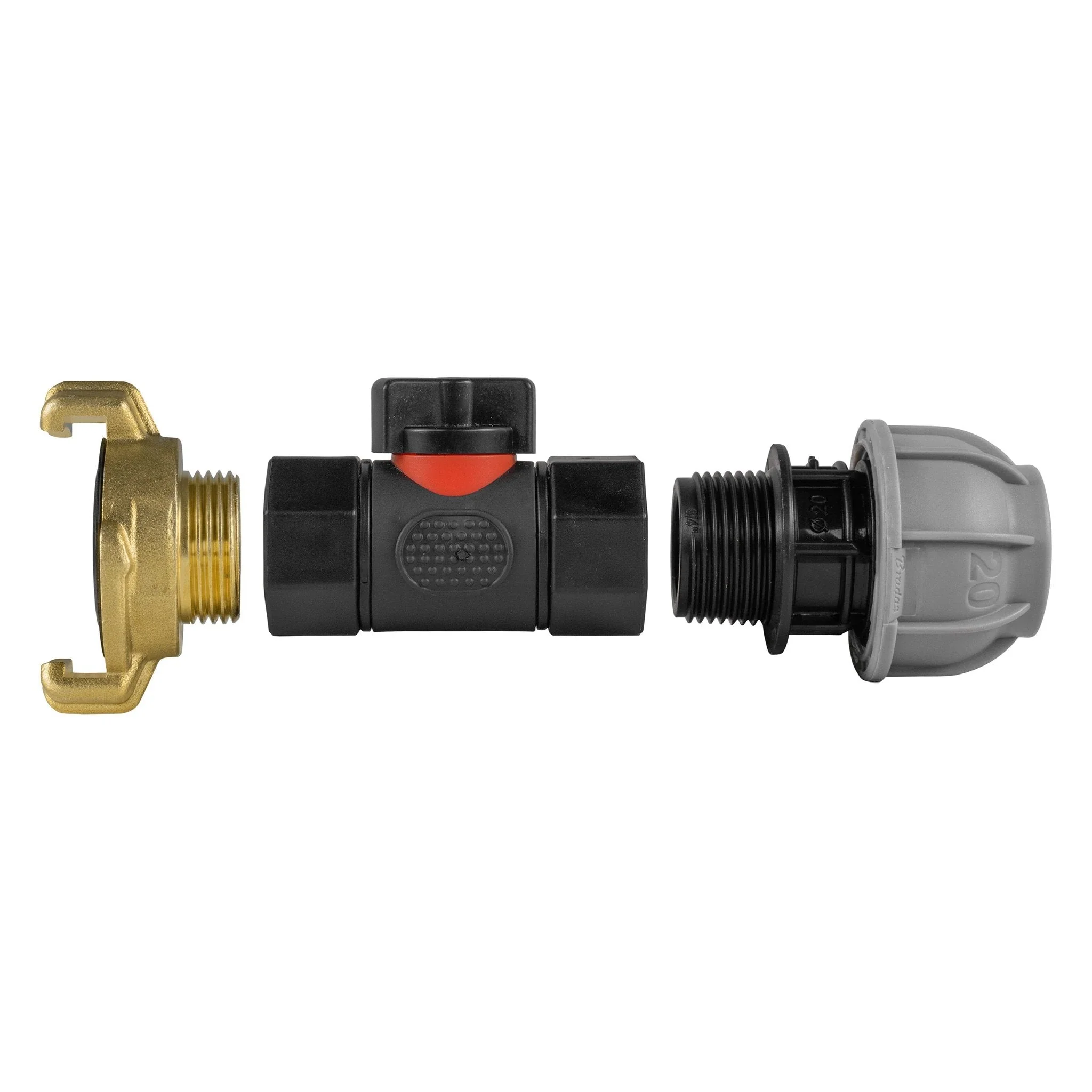 20mm MDPE Straight with In-Line BSPF Valve and Geka Type Connector - Image 4