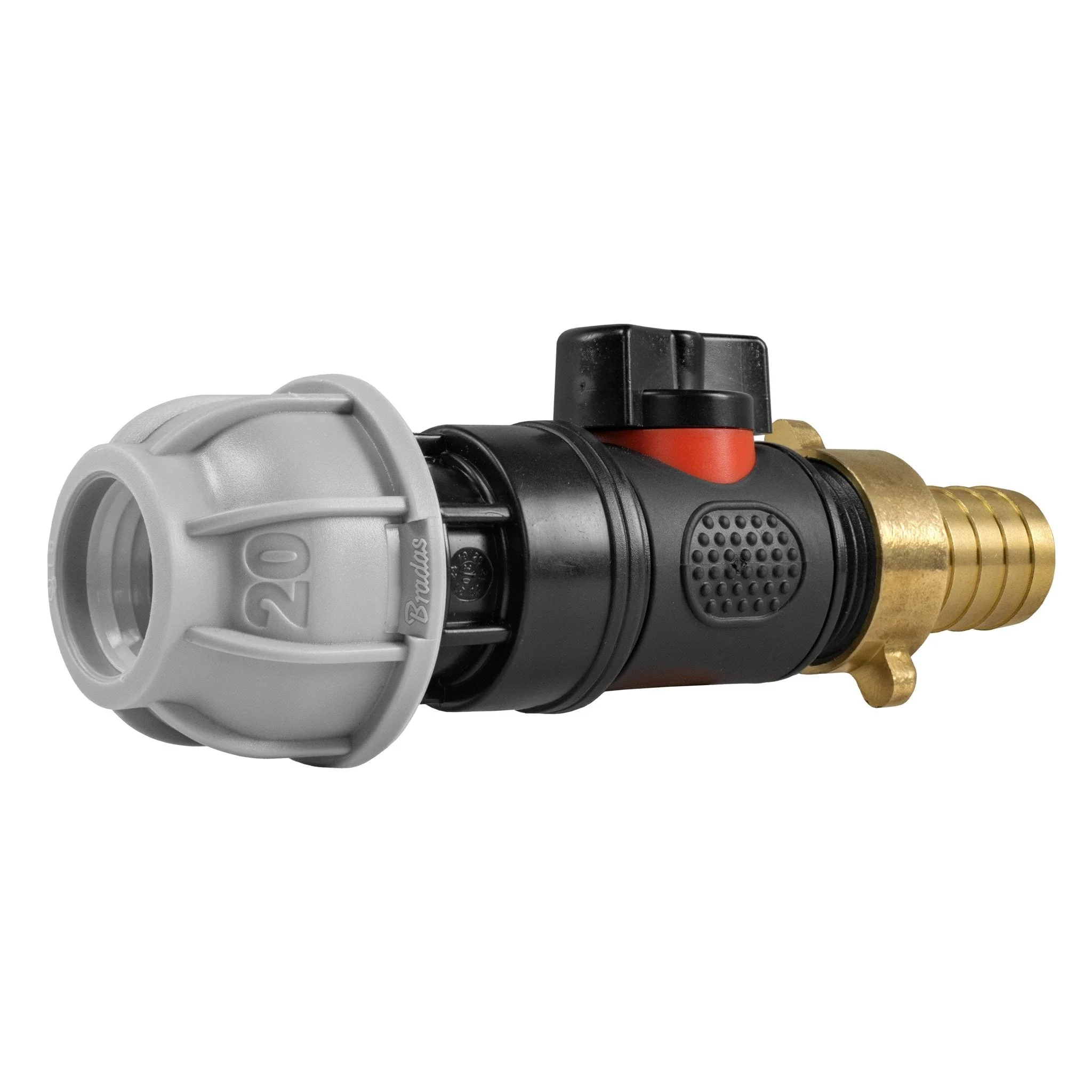 20mm MDPE Straight with In-Line BSPM Valve and 19mm Brass Barb - Image 2