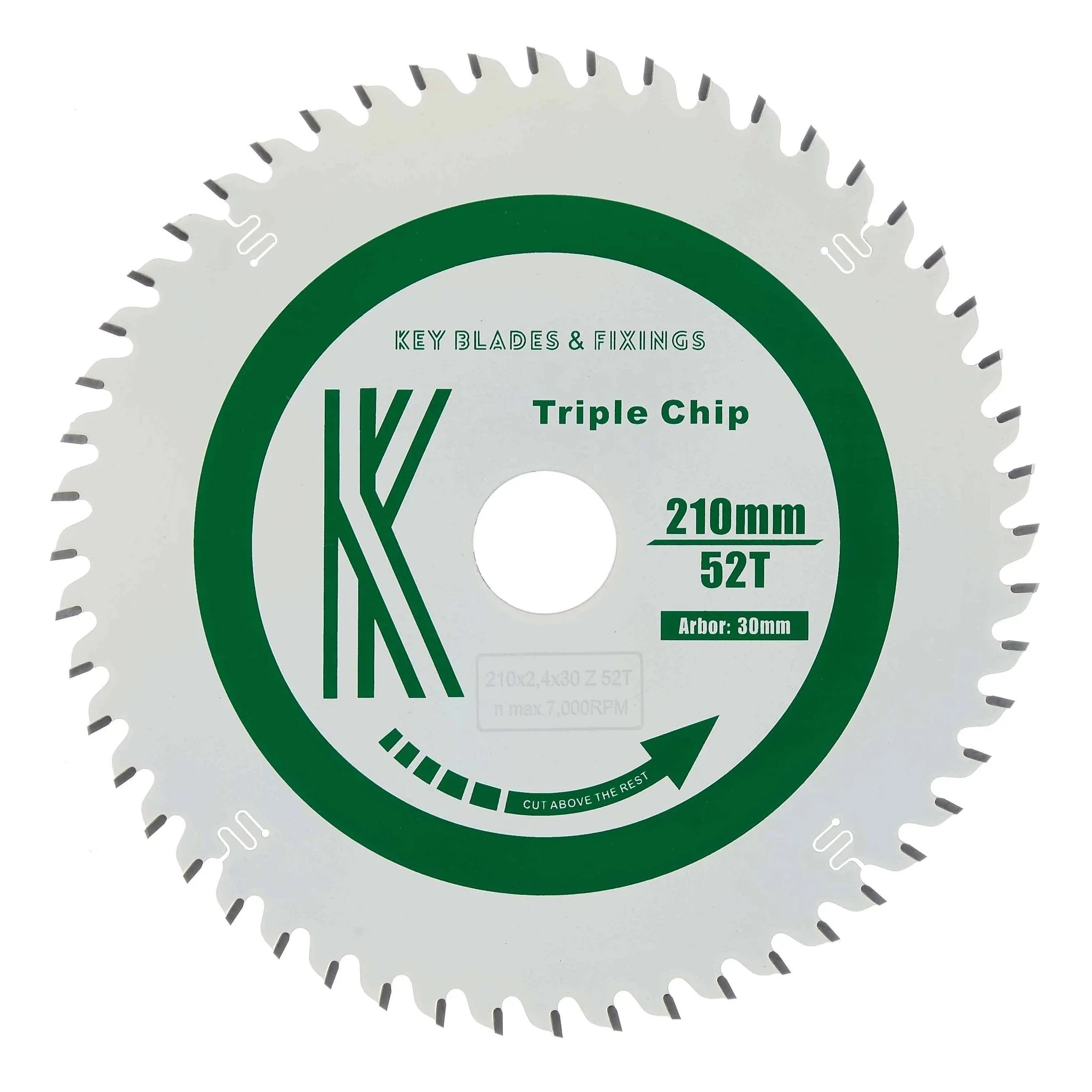 210mm x 30mm x 2.4mm 52 Tooth TCG Track Saw (Solid Surface) - 8210
