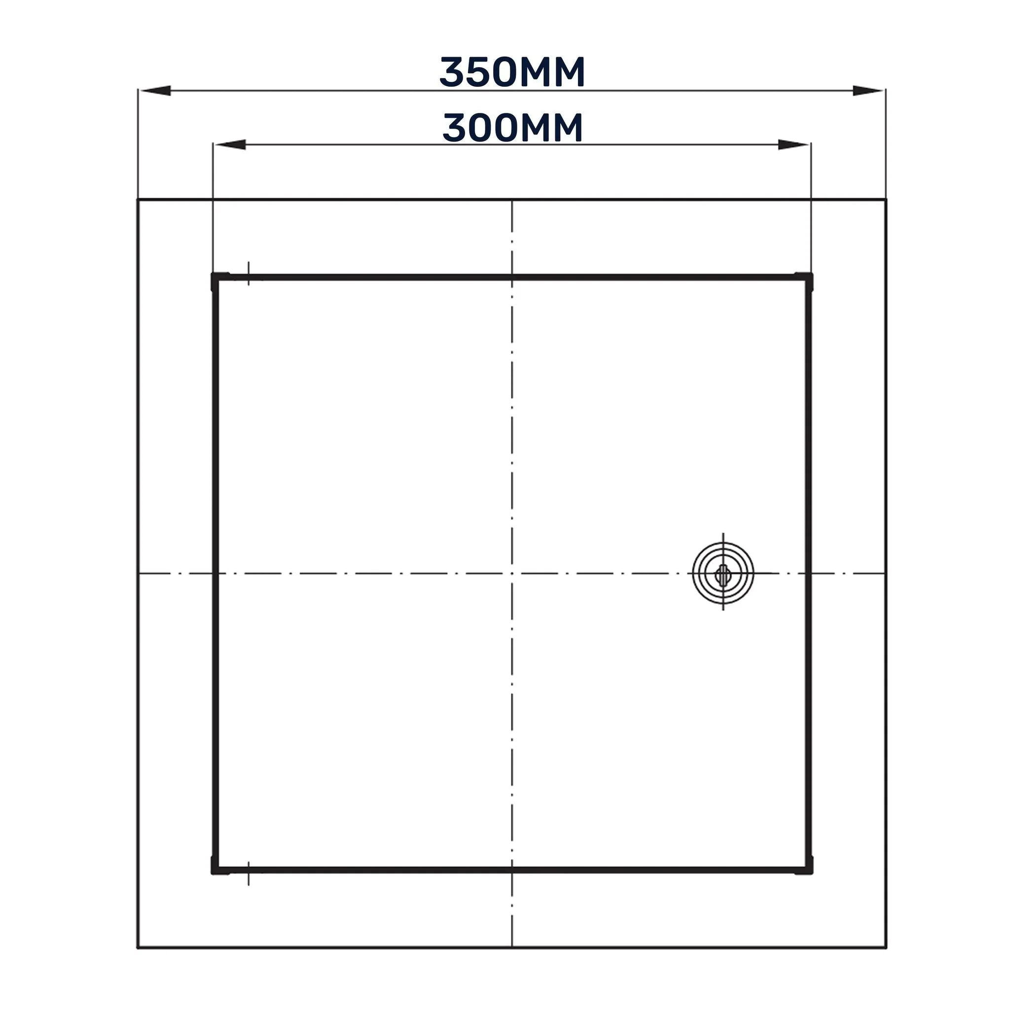 Access Panel Door Metal With Lock, White 300mm x 300mm - Image 21