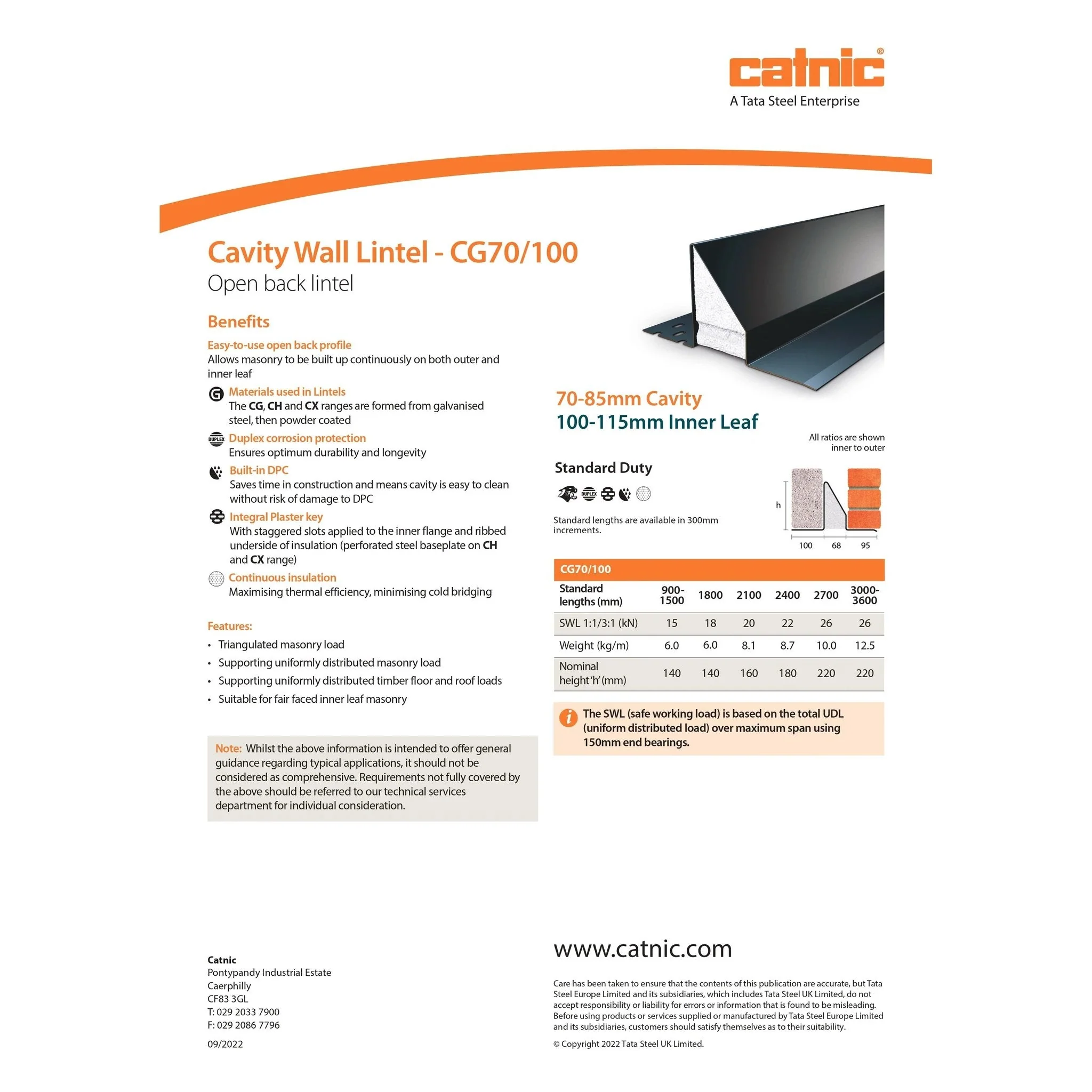Catnic CG70/100 70mm Cavity Wall Lintel - Image 4