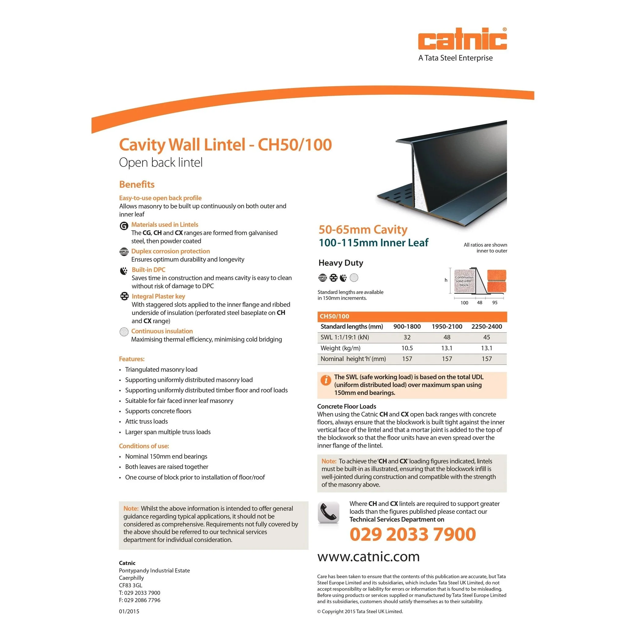 Catnic 50mm CH50/100 Cavity Wall Lintel - Image 4