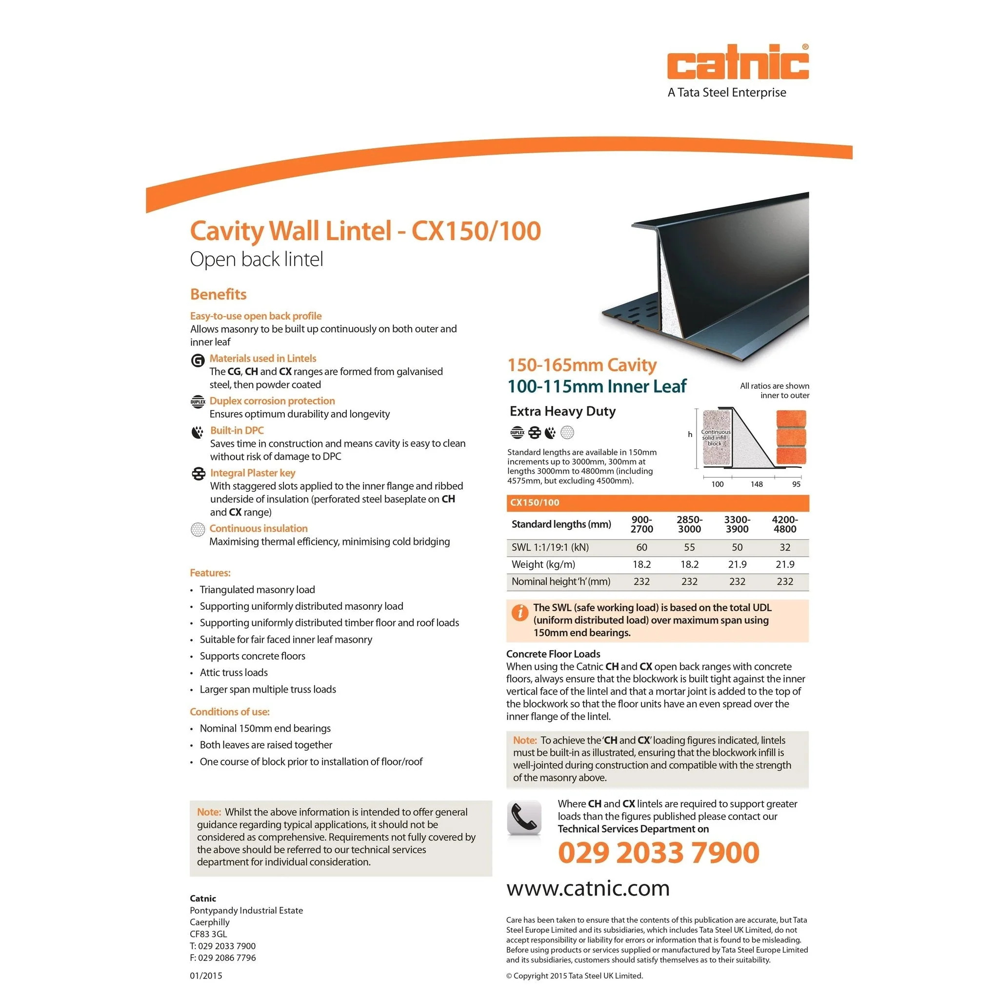 Catnic CX150/100 150mm Extra Heavy Duty Cavity Lintel - Image 4