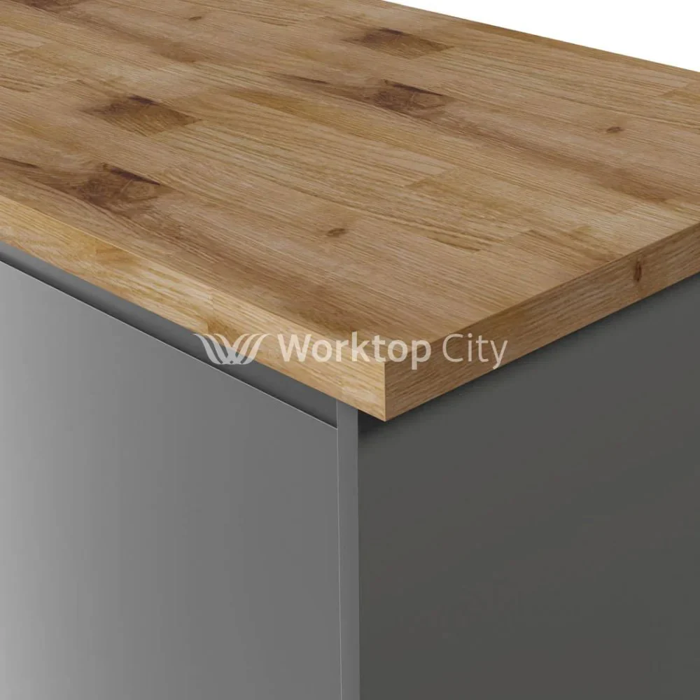 Deterra Solid Full Stave Oak Real Wood Kitchen Worktops 40mm (T)
