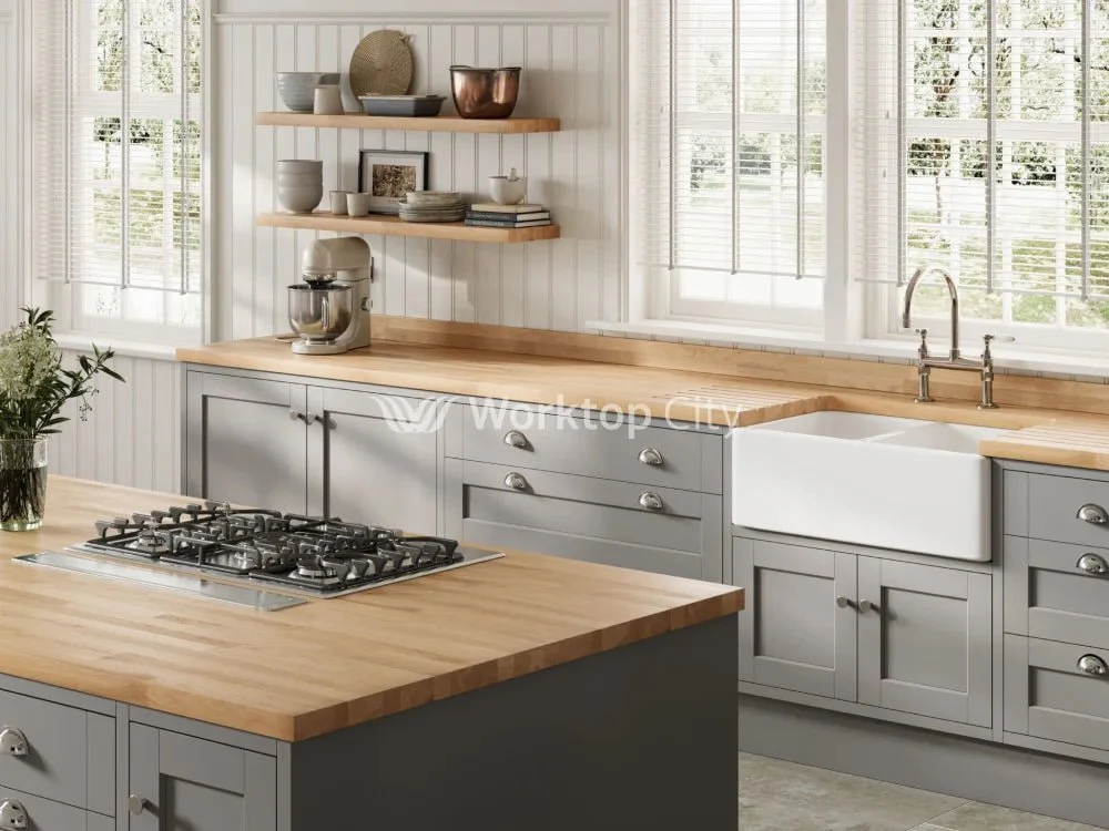 Deterra Solid Prime Oak Real Wood Kitchen Worktops 40mm (T) - Image 3