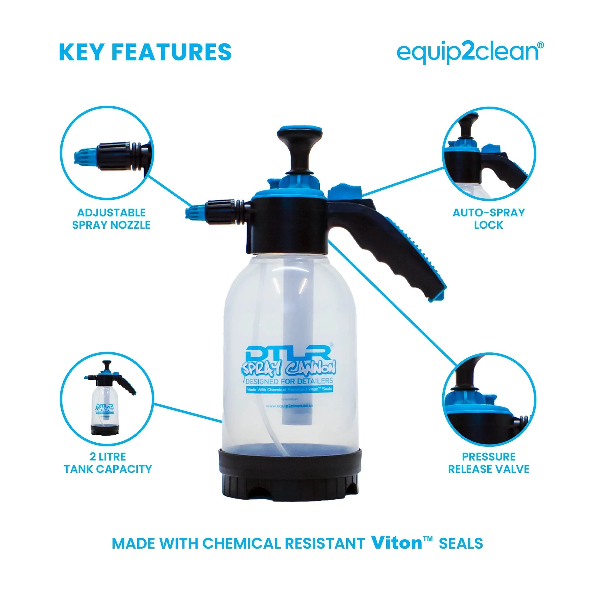 DTLR Spray Cannon pump action with VITON seals - 2 litre - Image 3