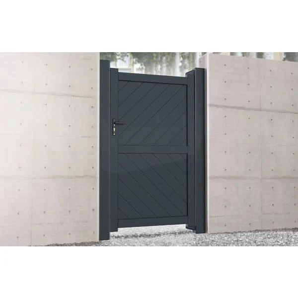 Flat Top Metal Side Gate with Diagonal Infill