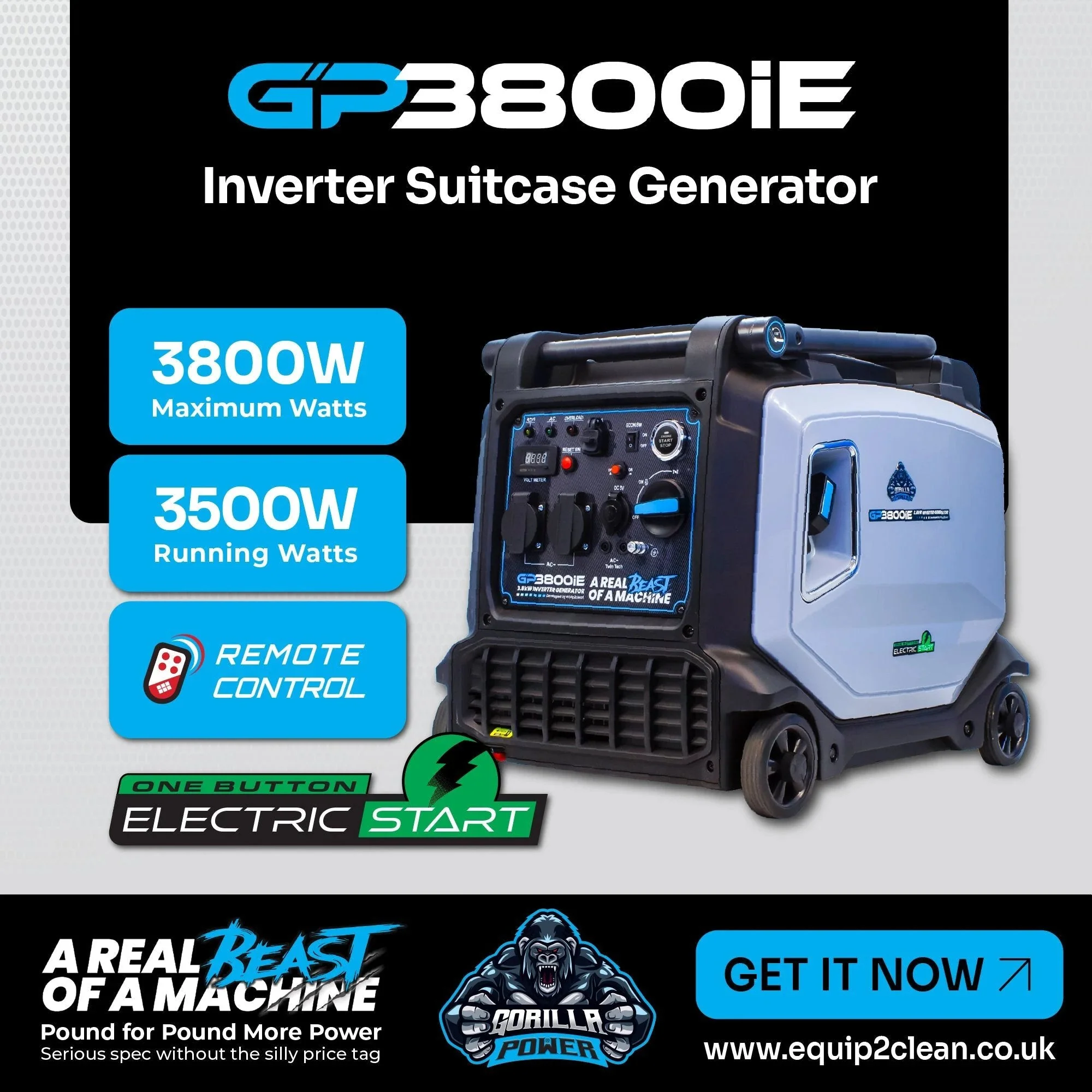 Gorilla Power 3800W Inverter Suitcase Generator with Electric Start - GP3800iE – Reliable Power On-The-Go - Image 2