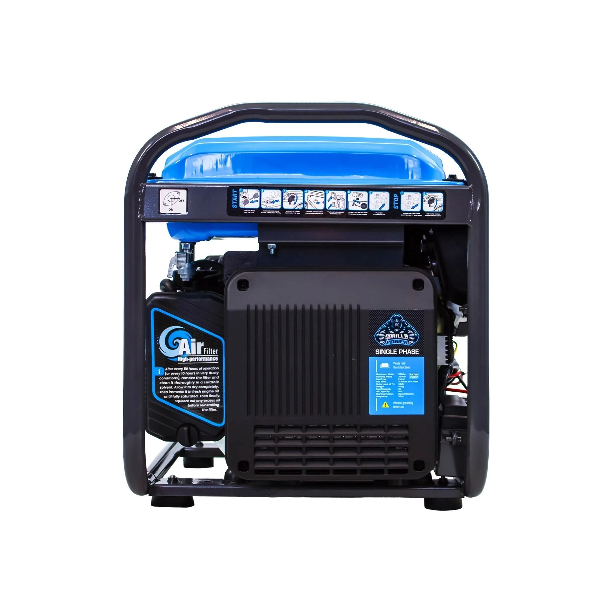 Gorilla Power 5000W Inverter Open Frame Generator with Electric Start - GP5000iE – Maximum Power & Efficiency - Image 9