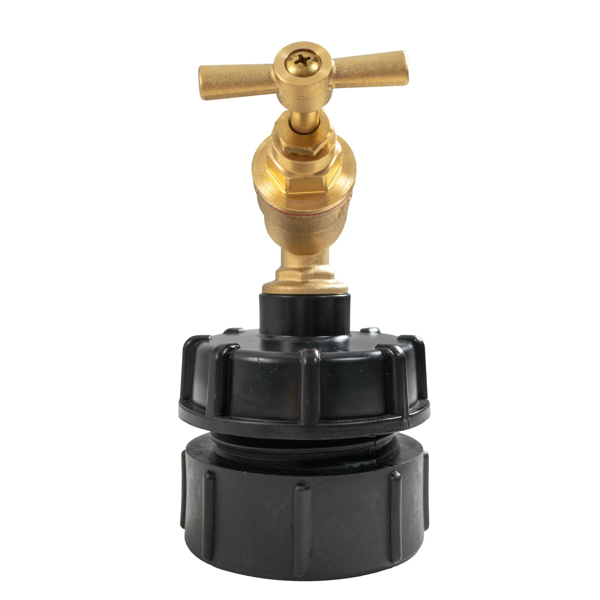 IBC 2” BSPF – S60X6 Cap with S60X6 – ½” BSPF Cap and Brass Bib Quick Connect Tap 1/2” BSP - Image 2