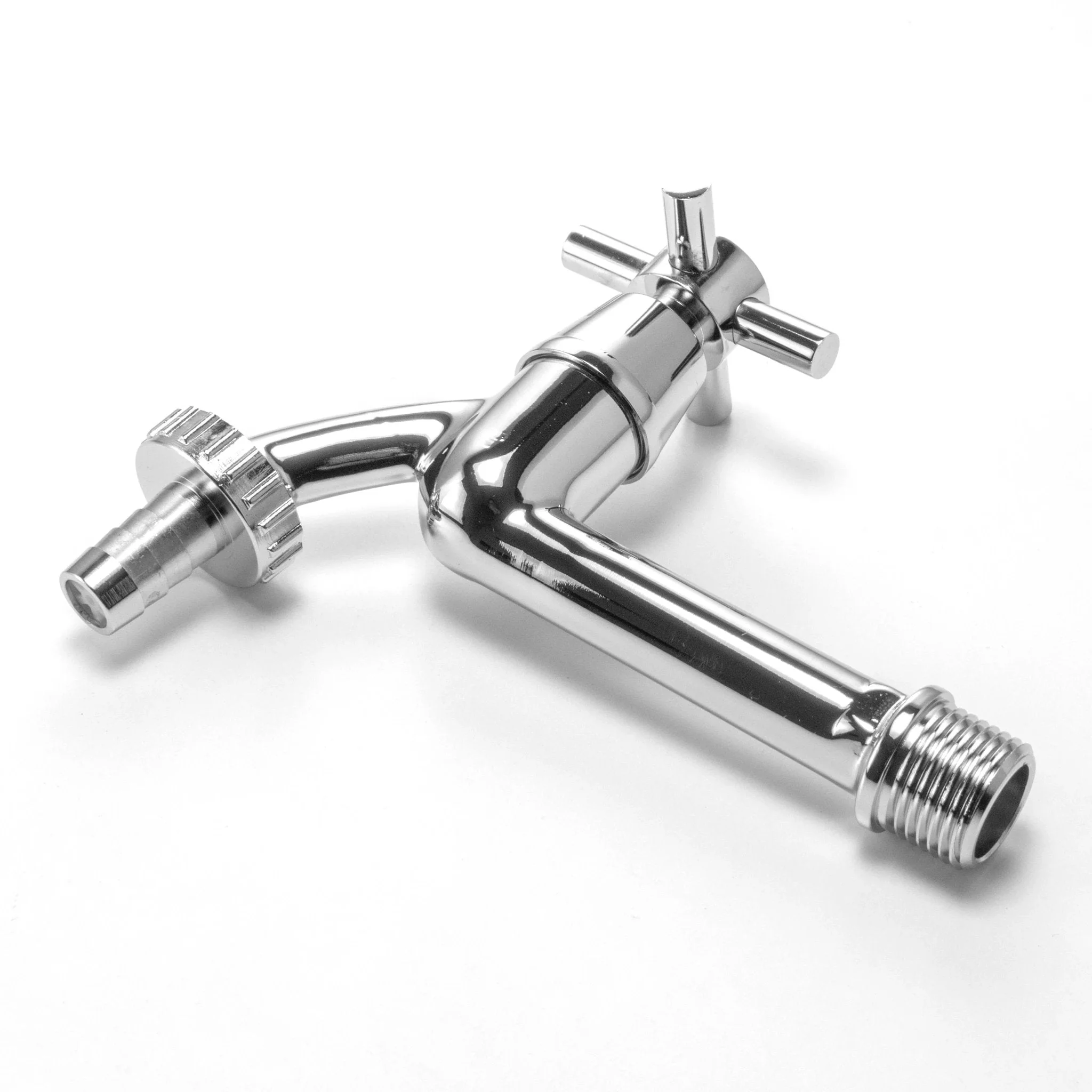 IBC 2" S60X6 - 1/2" BSP Extender Adaptor with Extended Brass Chrome Tap 1/2" Barb - Image 2
