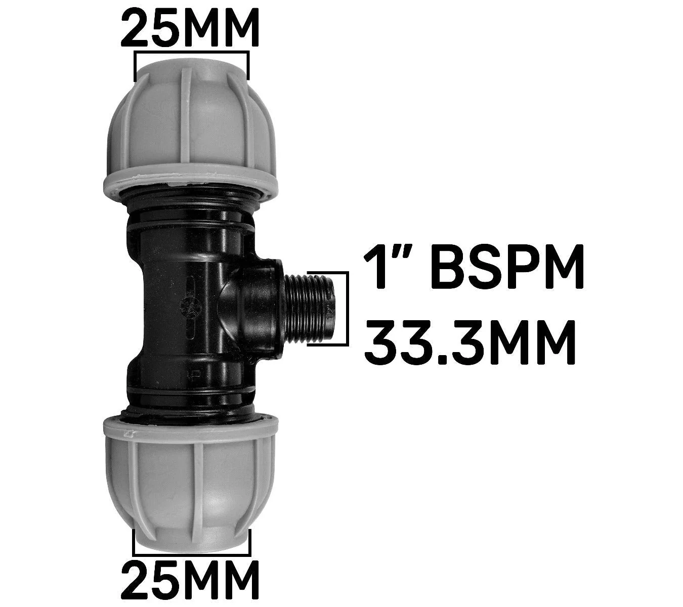 IBC 2” S60X6 – 1" BSPF Extender Adaptor with MDPE Tee 25mm - Image 2