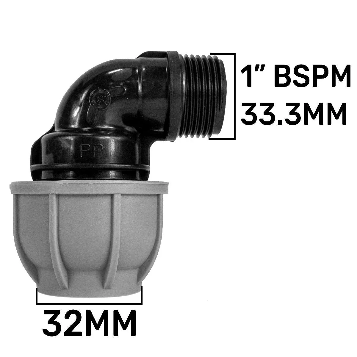 IBC 2” S60X6 Cap with 32mm MDPE Elbow - Image 6