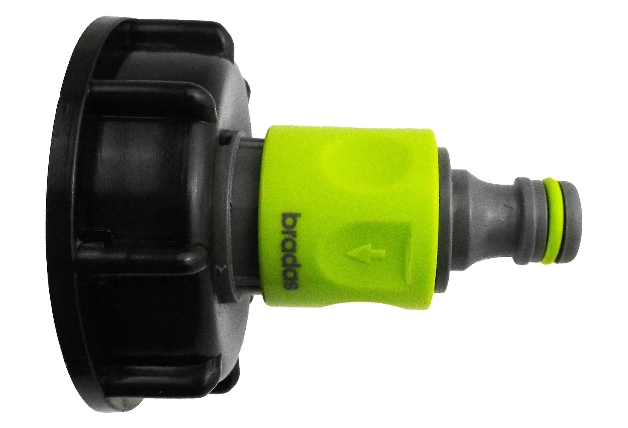 IBC 2” S60X6 Cap with ¾” BSP Threaded Hose Connector and Double Male Lime - Image 6