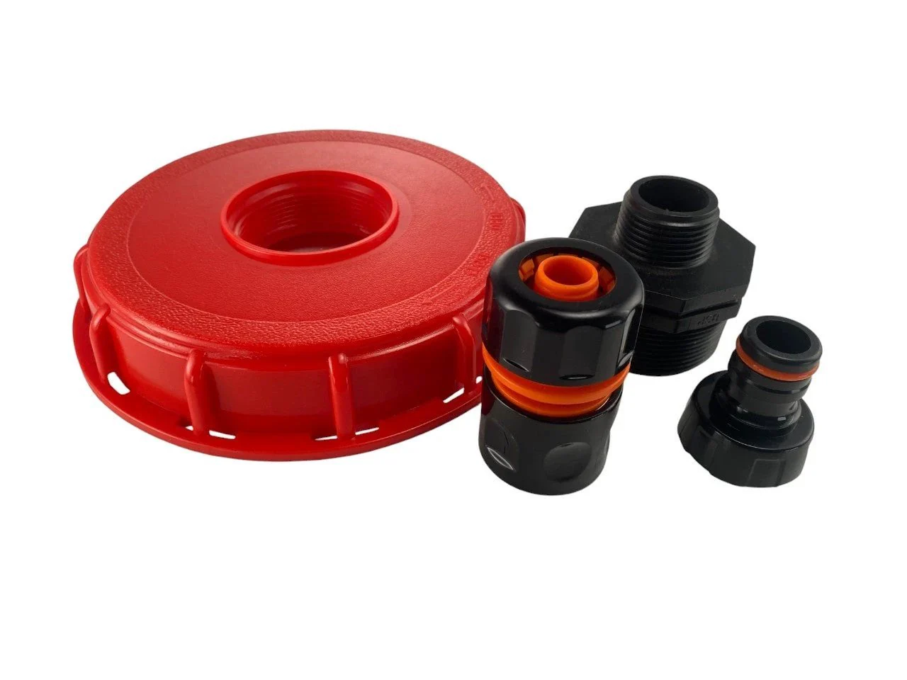 IBC 6-inch Cap Kit with 3/4” Hose Pipe Connector (Black) - Image 2