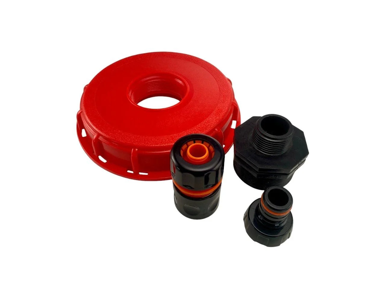 IBC 6-inch Cap Kit with 3/4” Hose Pipe Connector (Black) - Image 3