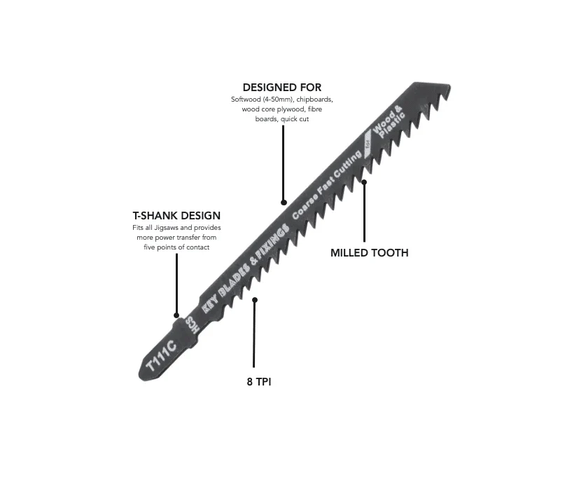 T111C Jigsaw Blades 5 Pack - 1133 - Image 3