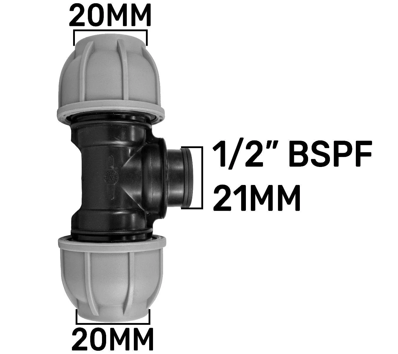 MDPE Tee 20mm and Lever Quick Connect Tap - Image 6