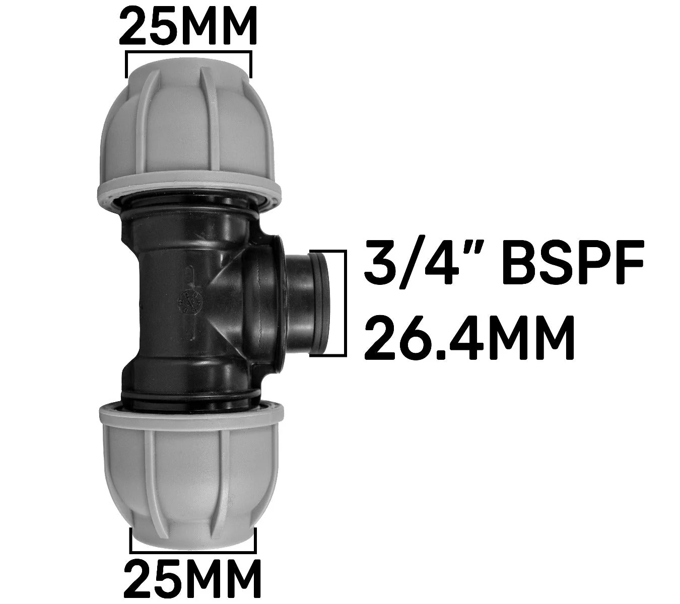 MDPE Tee 25mm and Lever Quick Connect Tap - Image 5