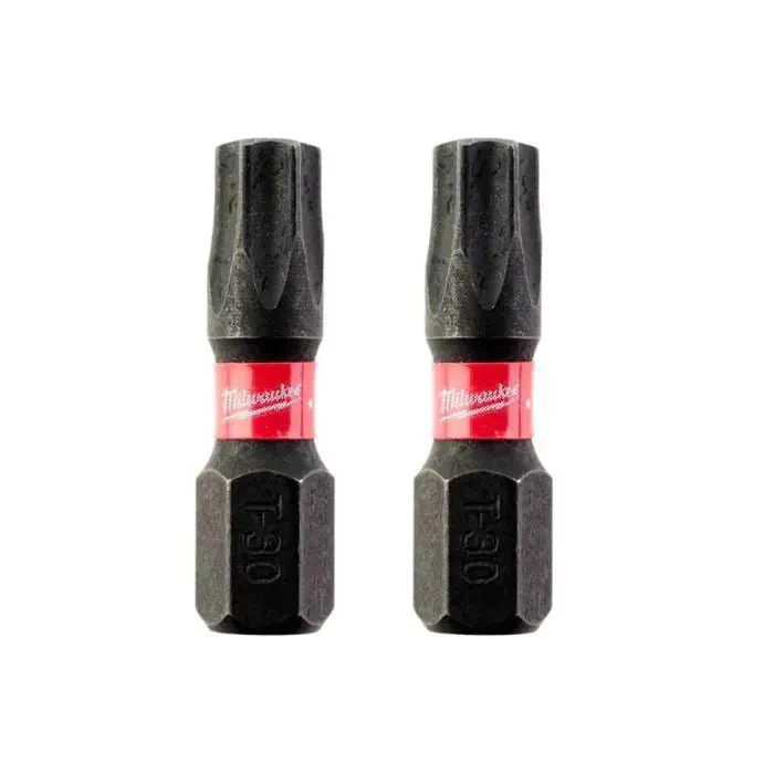 Milwaukee Shockwave TX30 Screwdriving Bit 25mm Two Piece Pack For Heavy Duty Impact Drivers