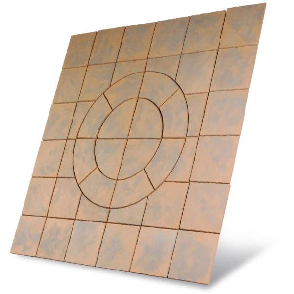 Chalice Concrete Paving Circle With Squaring Off Kit Honey Brown 7.29m2