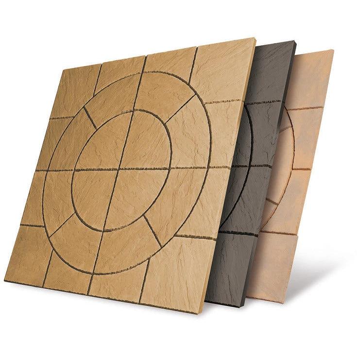 Chalice Concrete Paving Circle With Squaring Off Kit Honey Brown 7.29m2 - Image 3