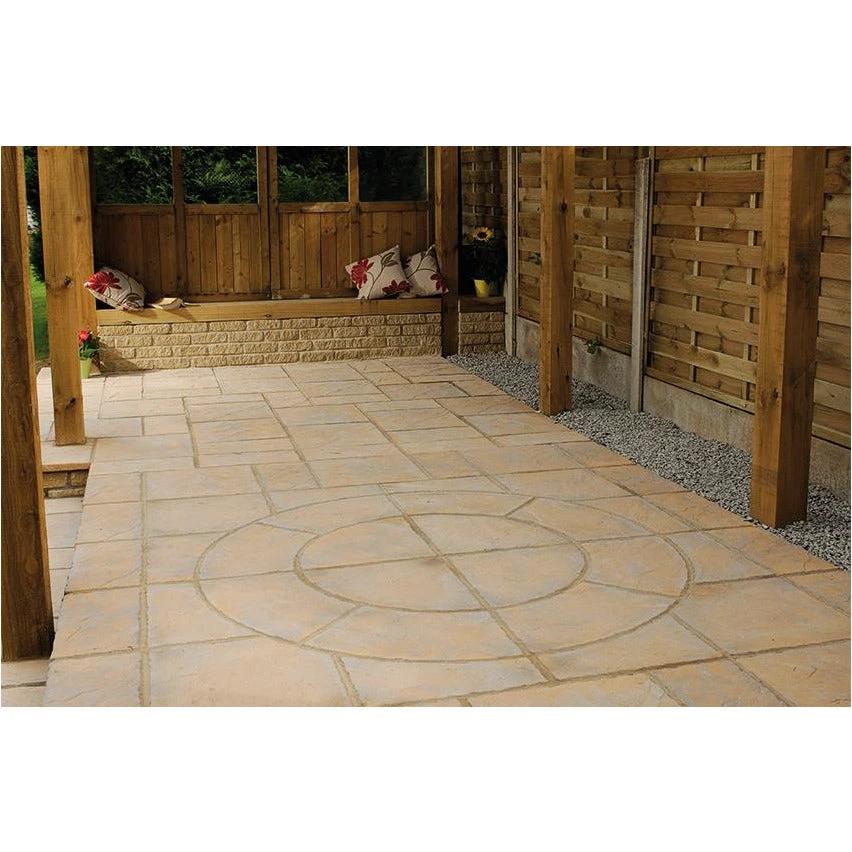 Chalice Concrete Paving Circle With Squaring Off Kit Honey Brown 3.24m2 - Image 3