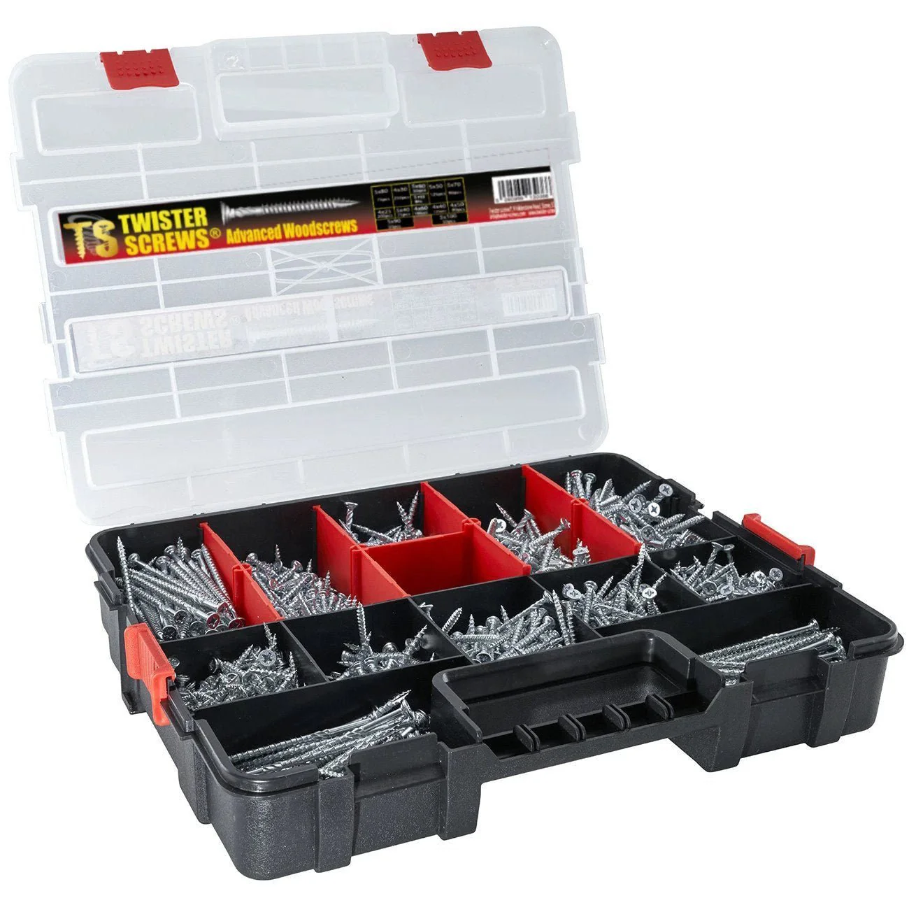 Twister Zinc-Coated Wood Screws MultiBox 1,280 Piece