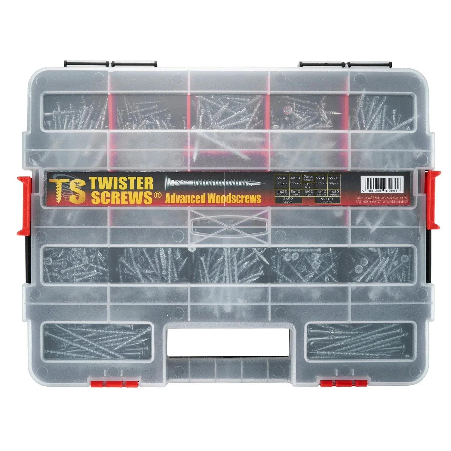 Twister Zinc-Coated Wood Screws MultiBox 1,280 Piece - Image 2