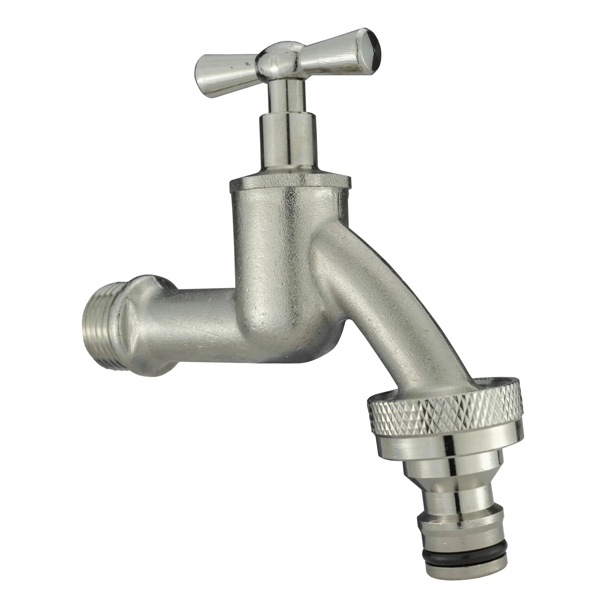 Wall Flange Kit 20mm MDPE + Bib Nickle Tap & Snap On - Image 3