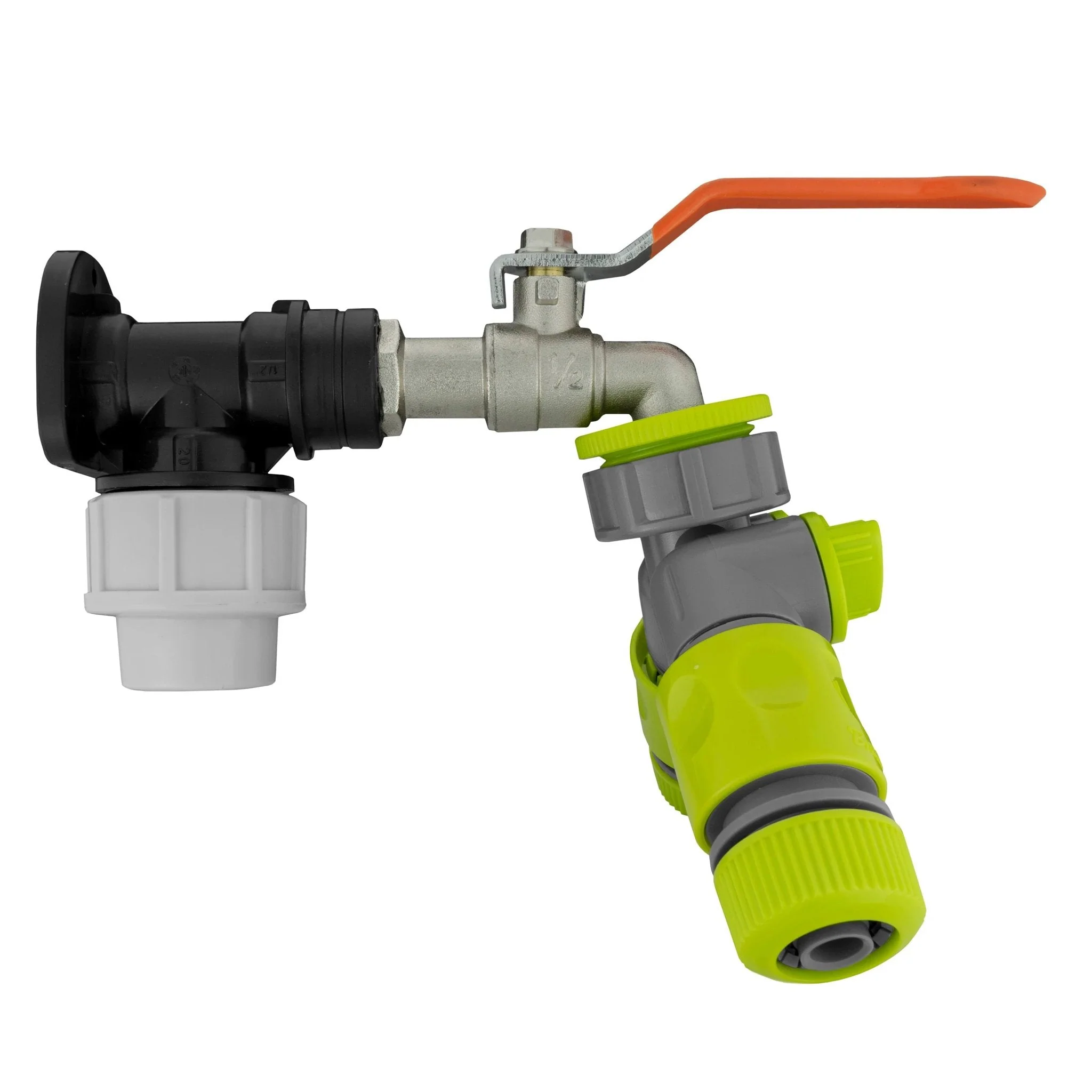 Wall Flange Kit 20mm MDPE - Lever Tap & Two Way Splitter & Connectors - Image 10