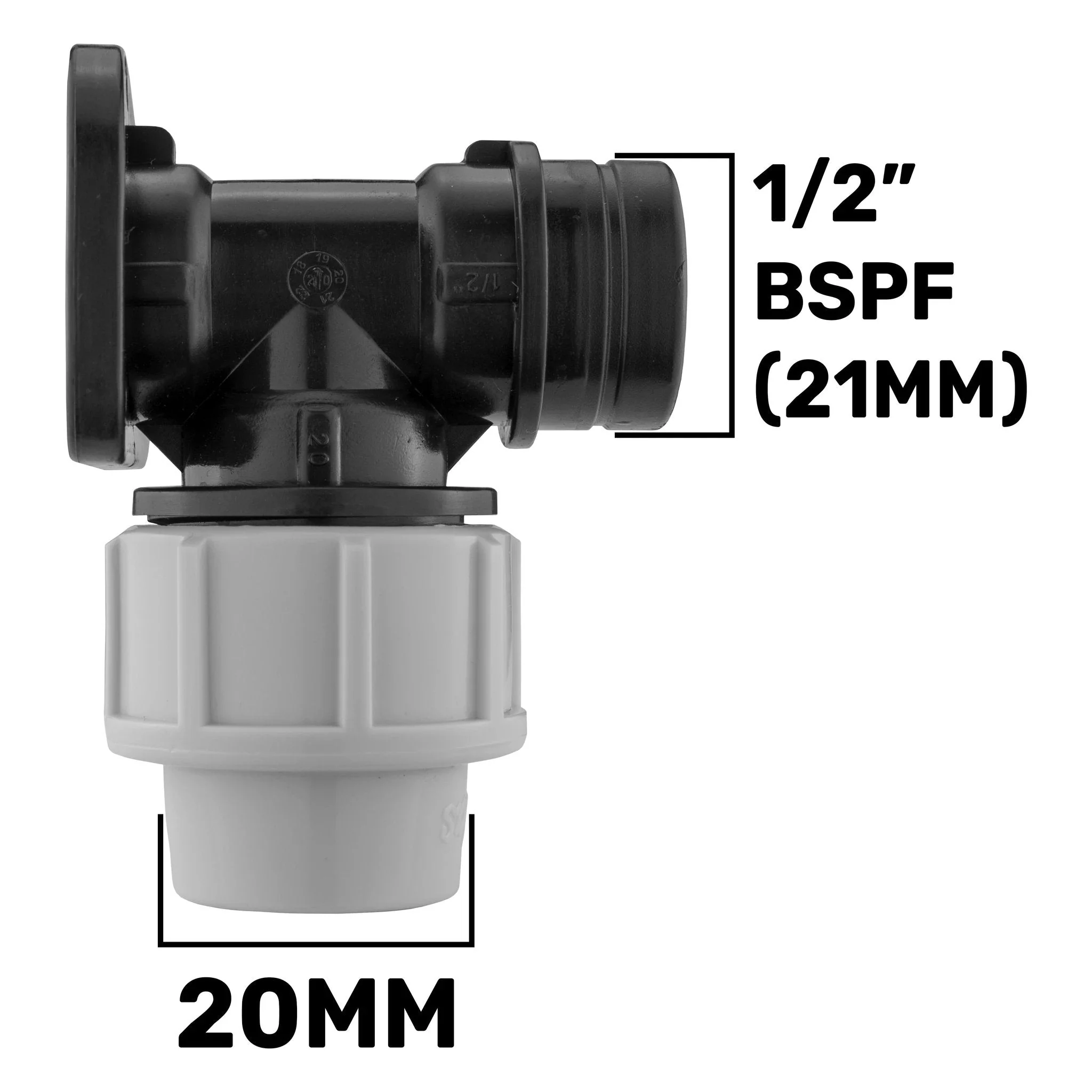 Wall Flange Kit 20mm MDPE - PP Bib Tap with Tap Splitter & Connectors - Image 5