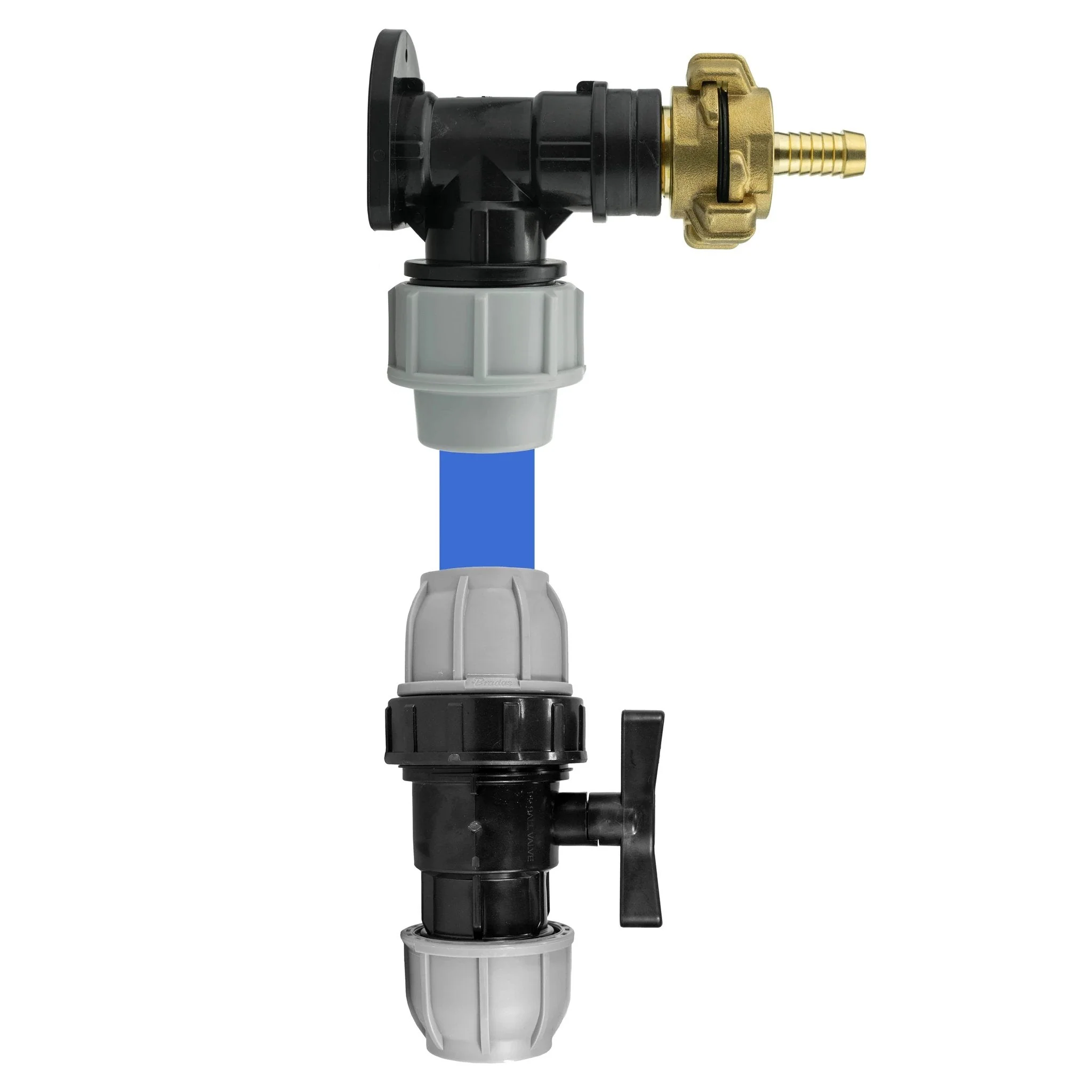 Wall Flange Kit 25mm MDPE + 25mm MDPE Valve + 13mm Barbed Geka Set - Image 2