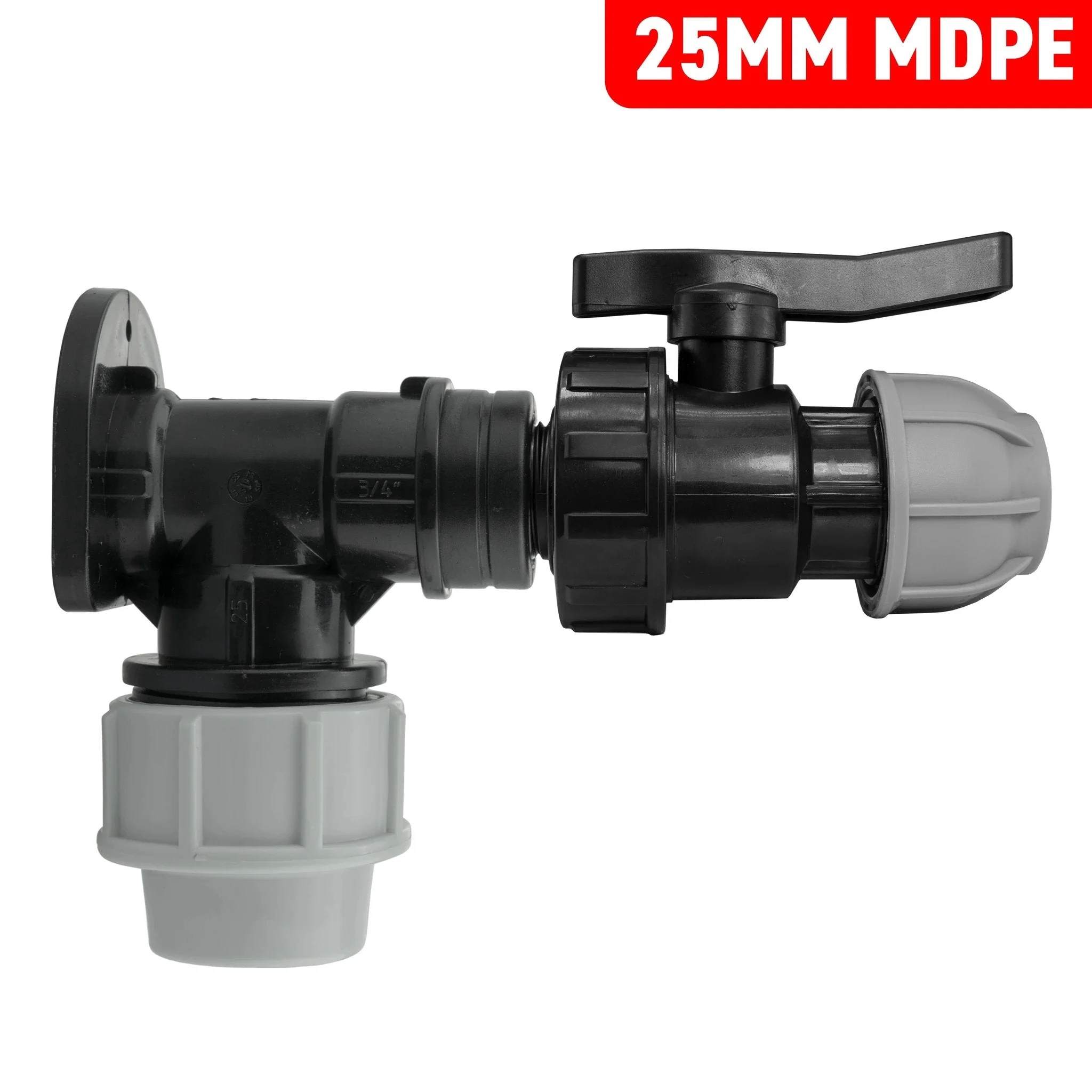 Wall Flange Kit 25mm MDPE + 25mm MDPE Valve - Image 7