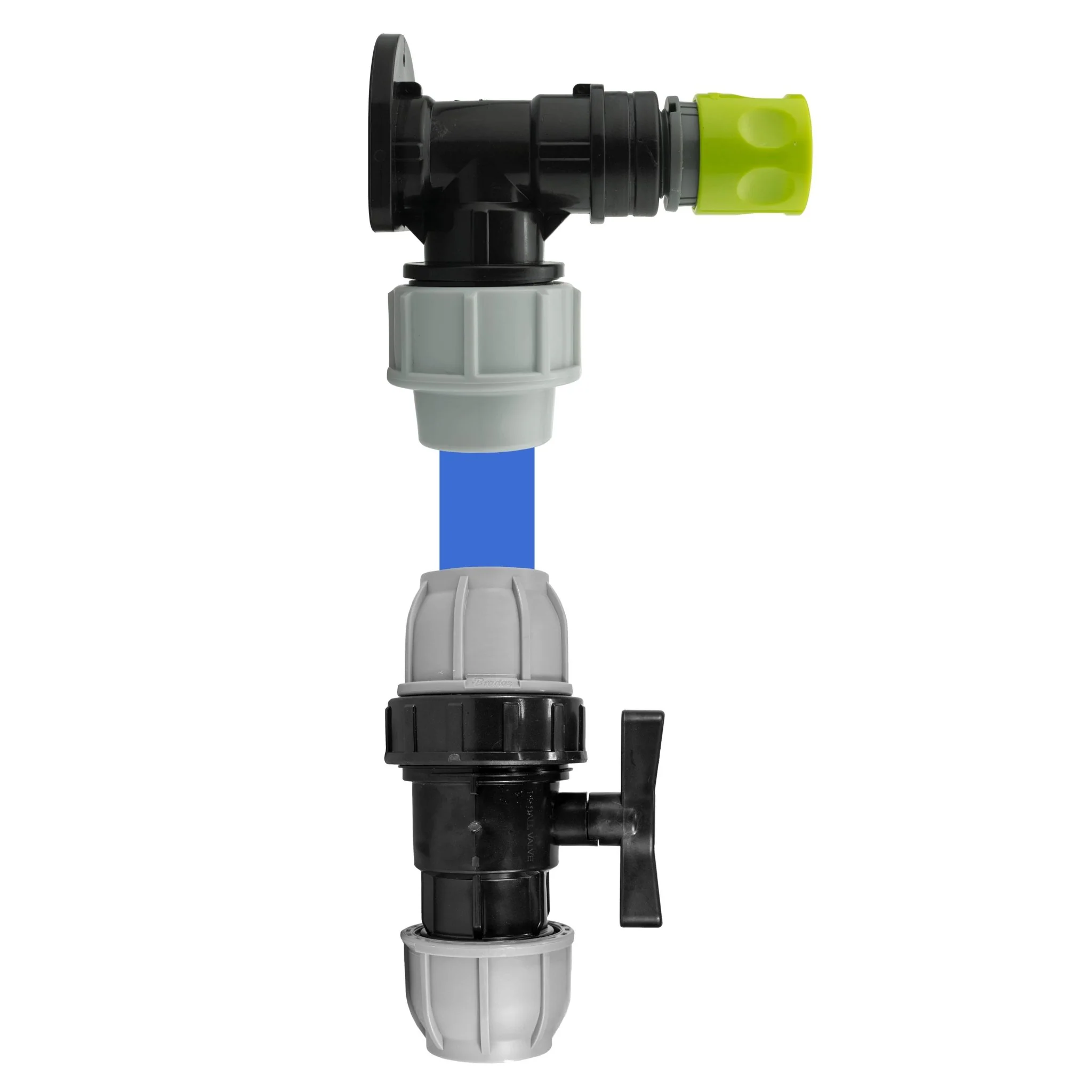 Wall Flange Kit 25mm MDPE + 25mm MDPE Valve + Female Quick Connector - Image 5