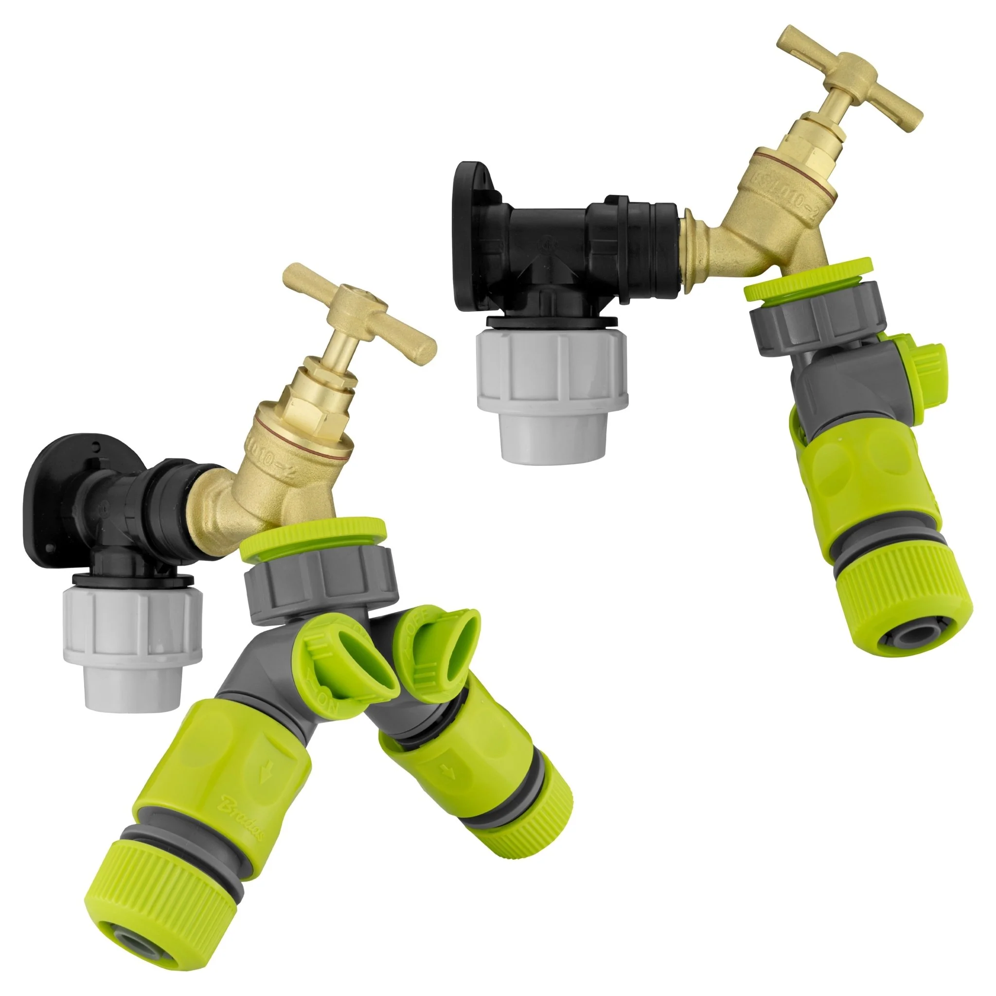 Wall Flange Kit 25mm MDPE + Brass Bib Tap + Two Way Splitter + Connectors - Image 3