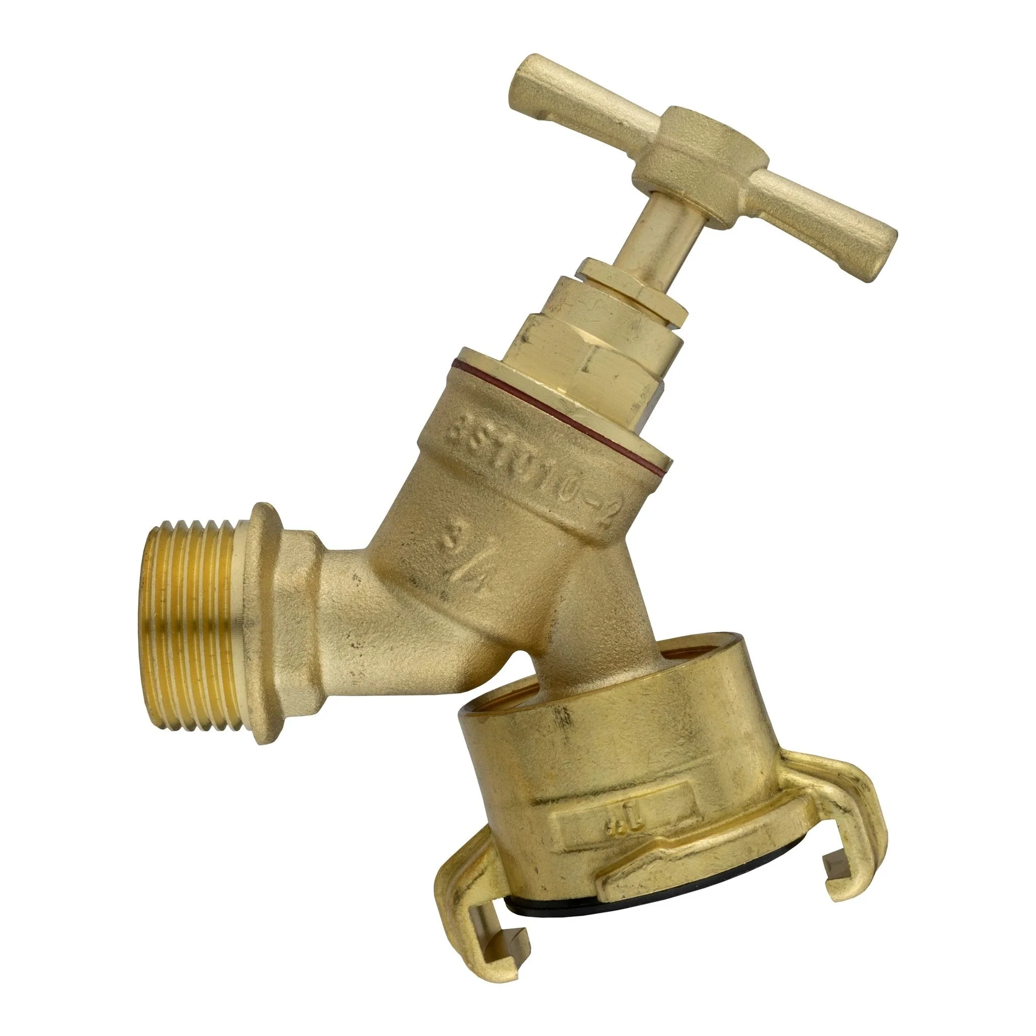 Wall Flange Kit 25mm MDPE + Brass Bib Tap with Geka Claw Outlet - Image 3