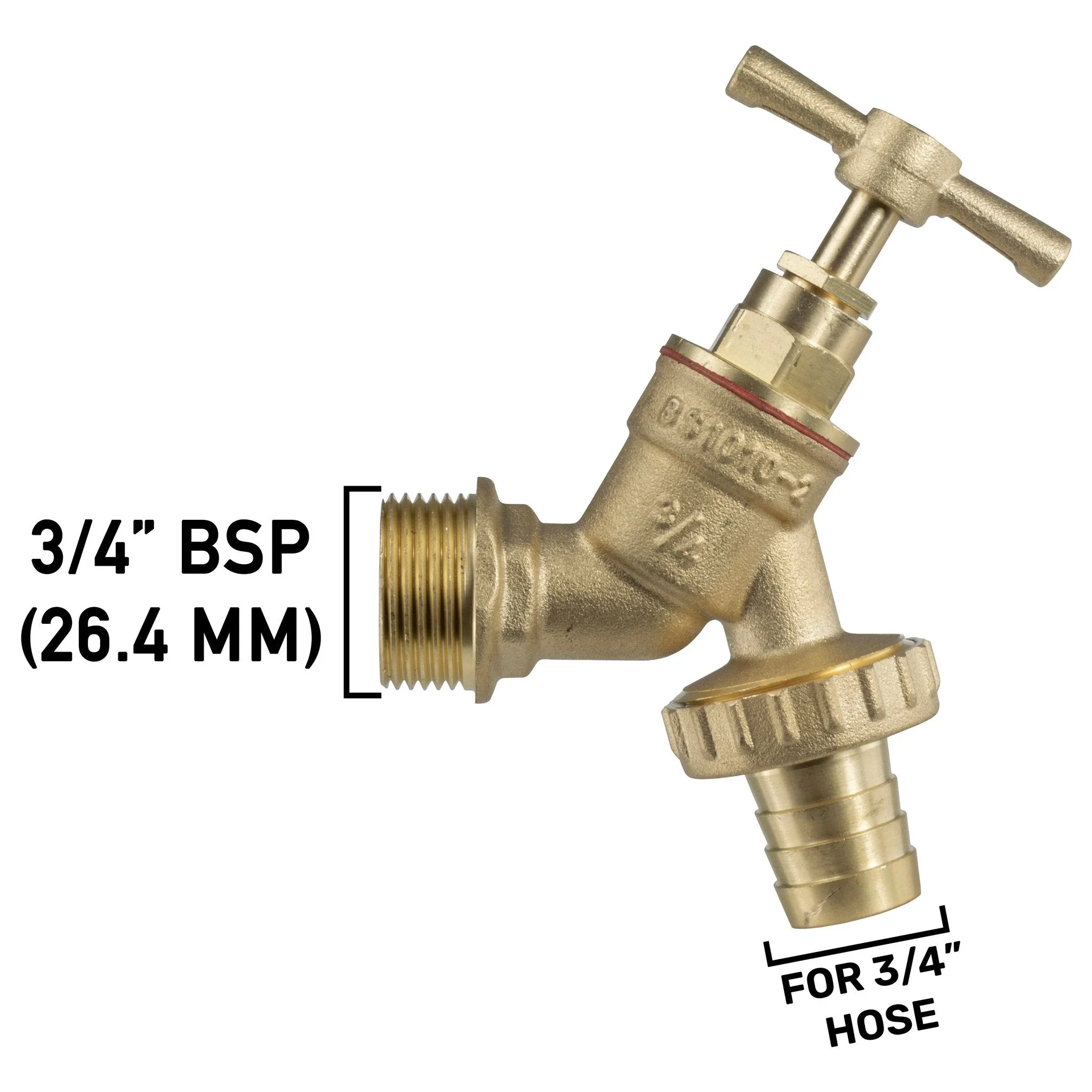 Wall Flange Kit 25mm MDPE - Brass Garden Tap 3/4" Barb - Image 3