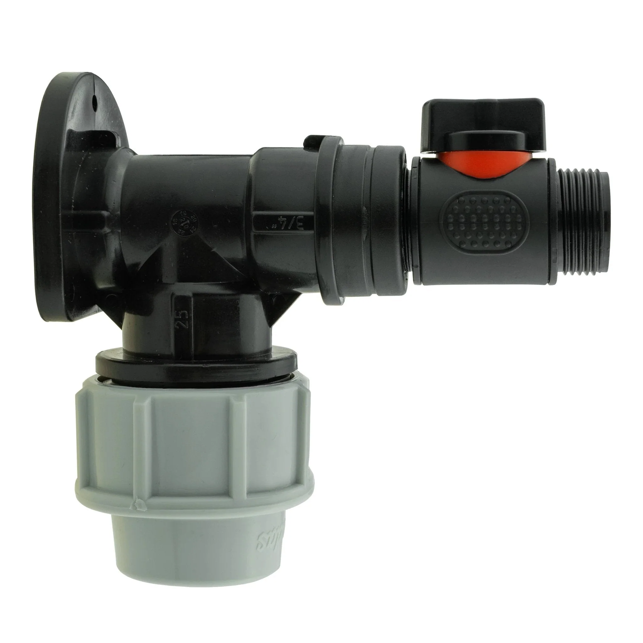 Wall Flange Kit 25mm MDPE + In-Line Valve - Image 2