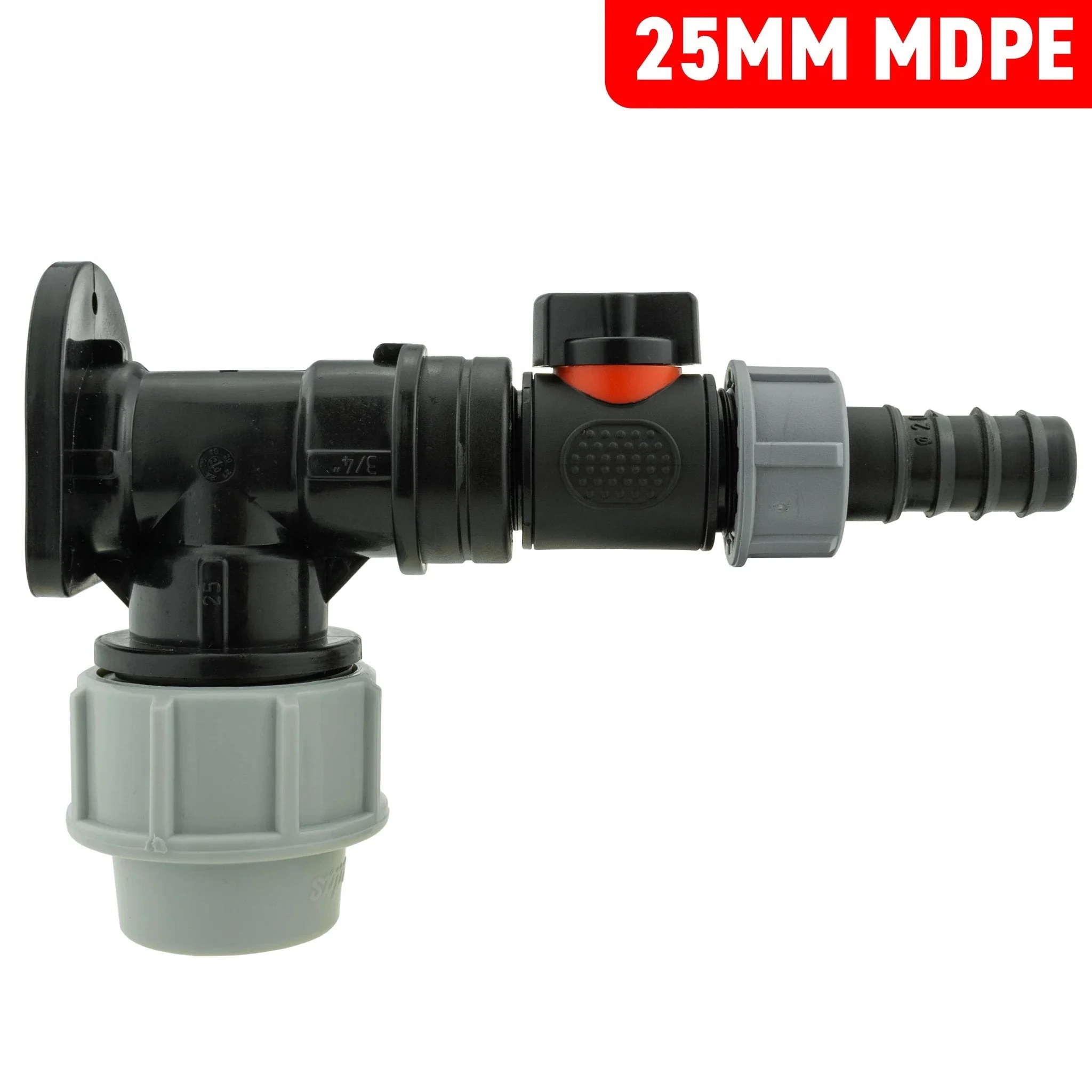 Wall Flange Kit 25mm MDPE + In-Line Valve + 20mm Barb - Image 10