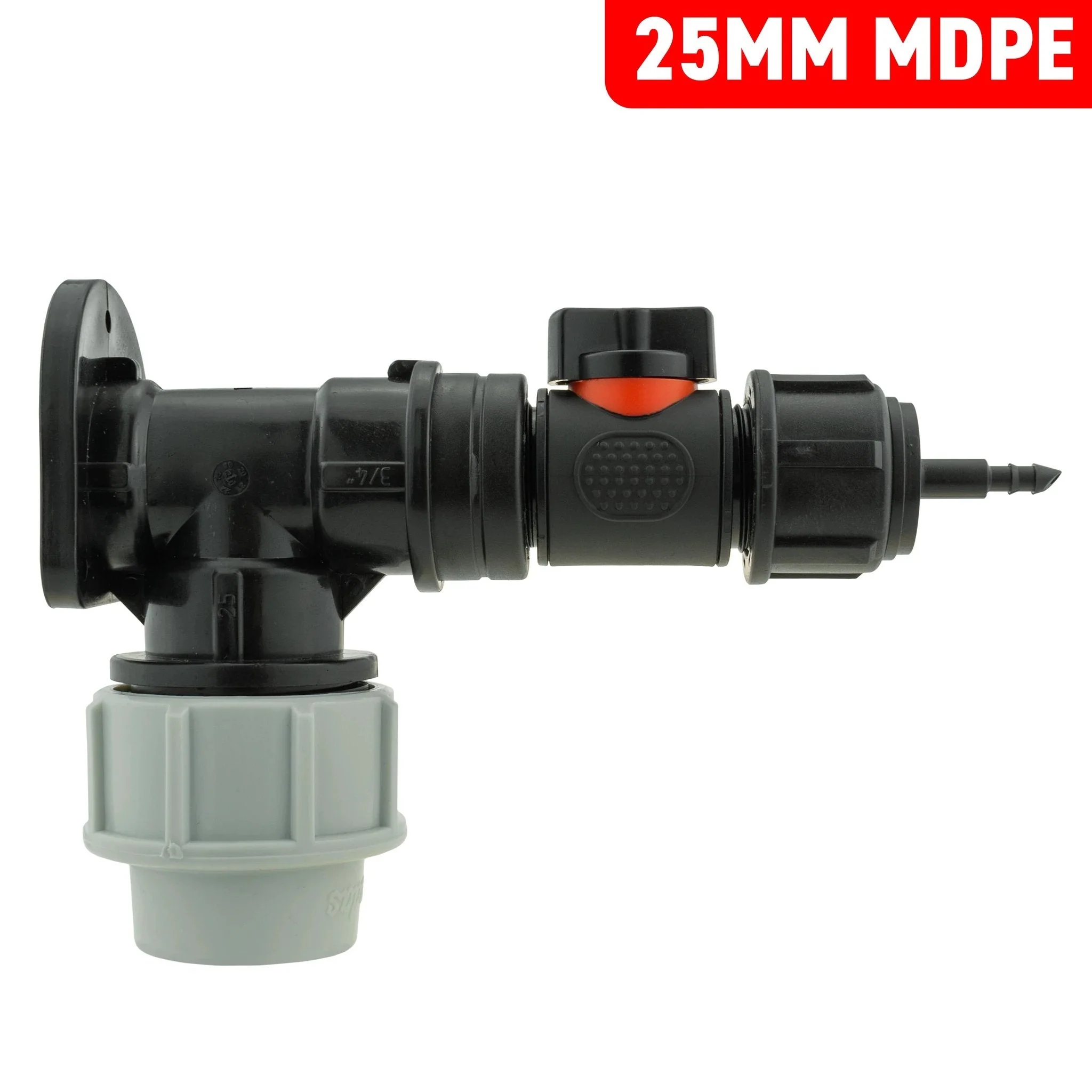 Wall Flange Kit 25mm MDPE + In-Line Valve + 4mm Micro Barb - Image 3