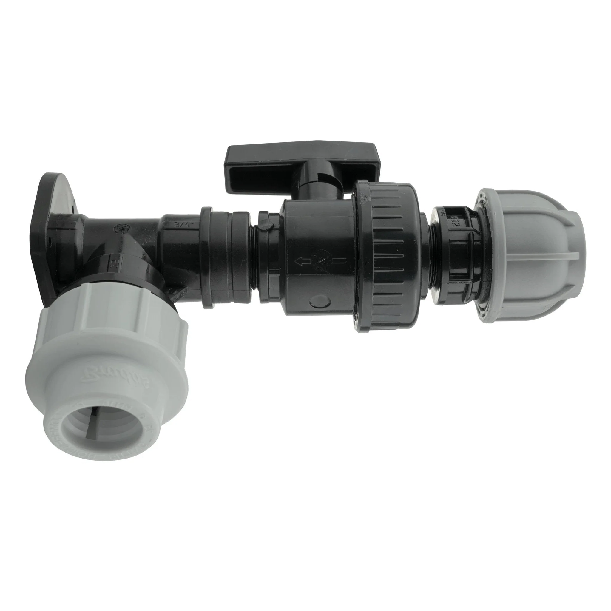 Wall Flange Kit 25mm MDPE + Large Plastic Valve & 25mm MDPE Straight - Image 3