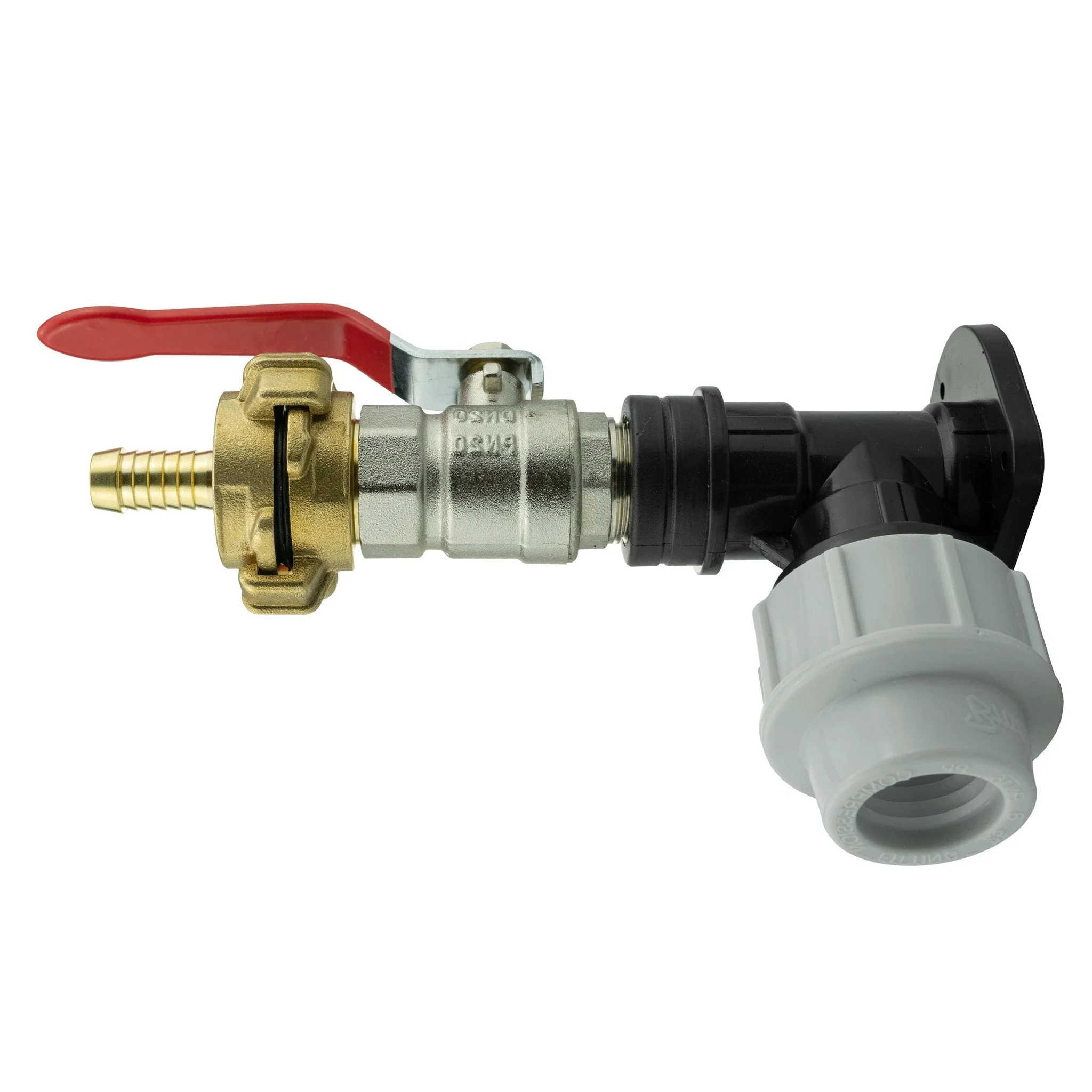Wall Flange Kit 25mm MDPE + Lever Valve + 13mm Barbed Geka Set - Image 3