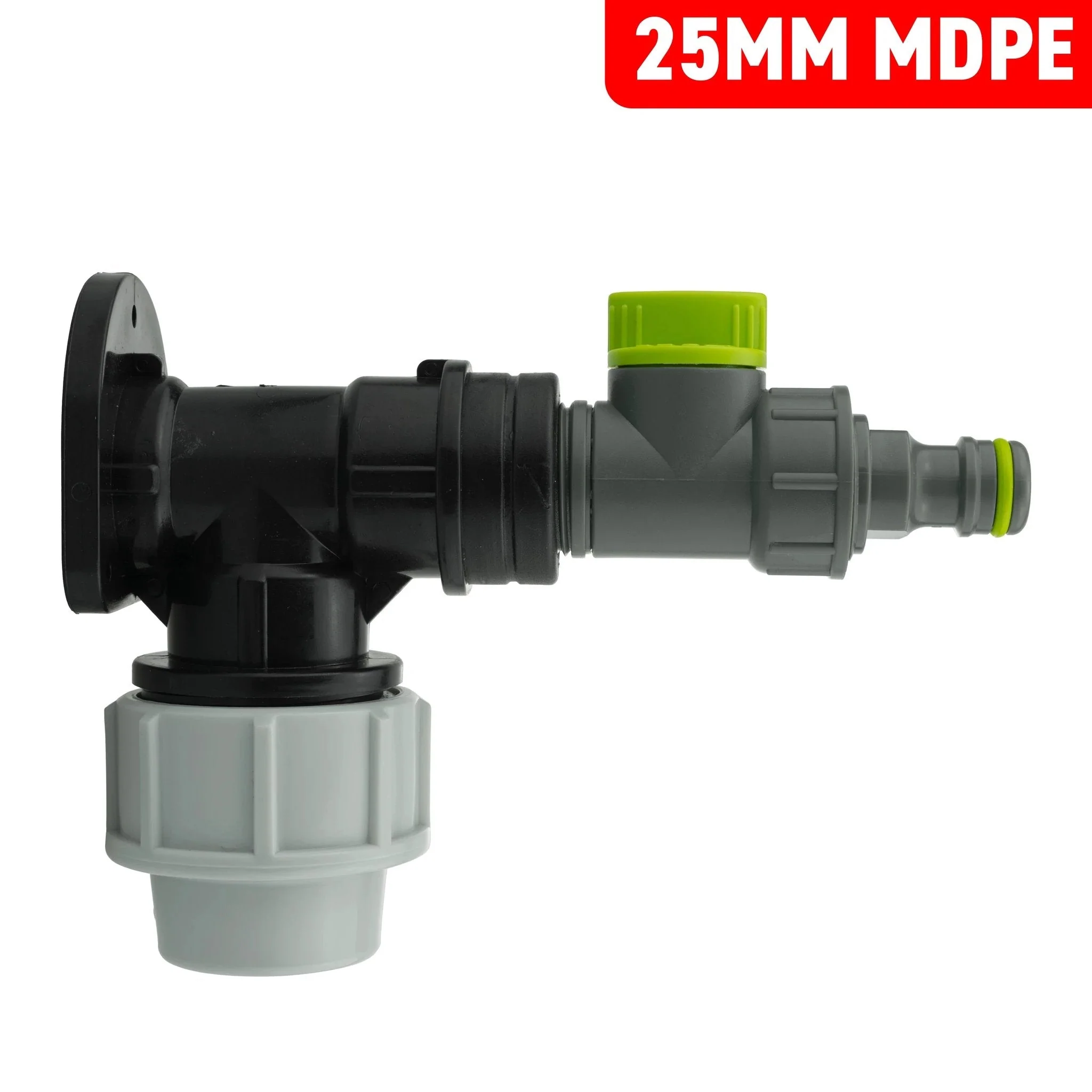 Wall Flange Kit 25mm MDPE + Quick Connector Valve - Image 3