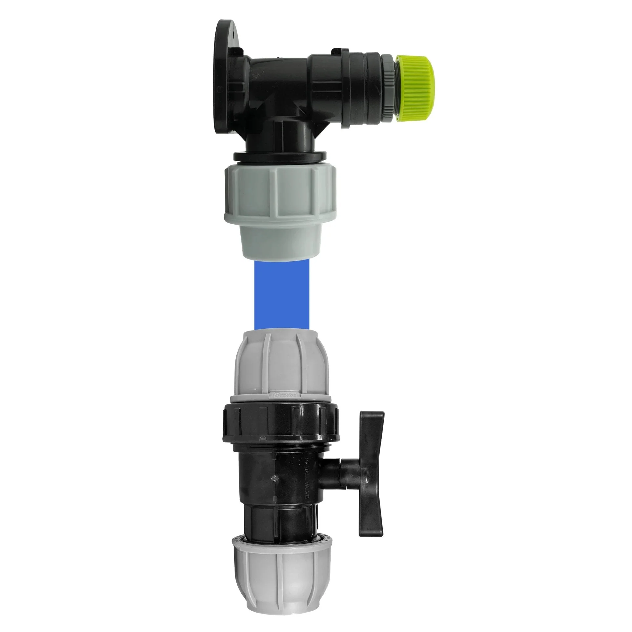 Wall Flange Kit 32mm MDPE + 32mm MDPE Valve + Direct Hose Connector - Image 2