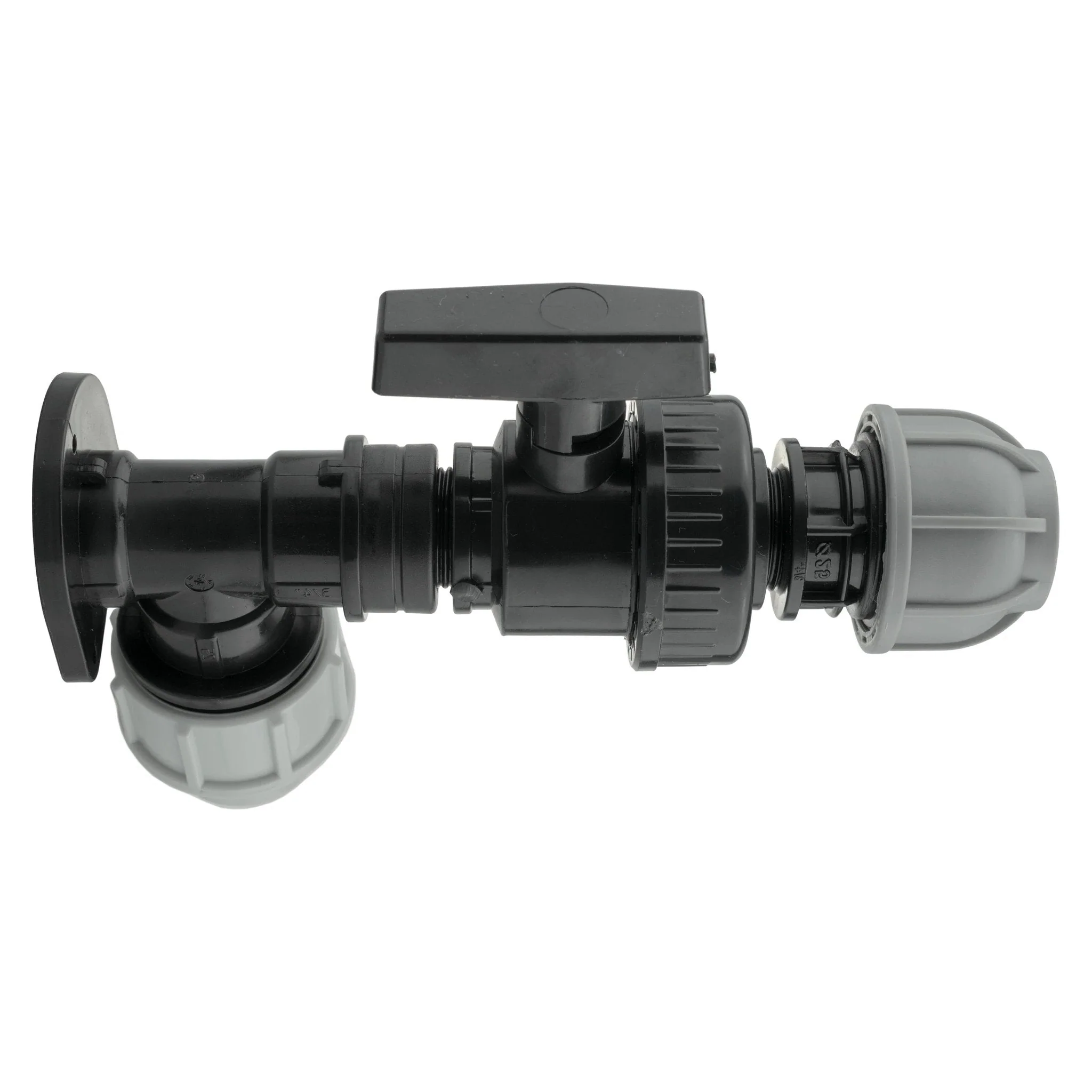 Wall Flange Kit 32mm MDPE + Large Plastic Valve & 32mm MDPE Straight - Image 2